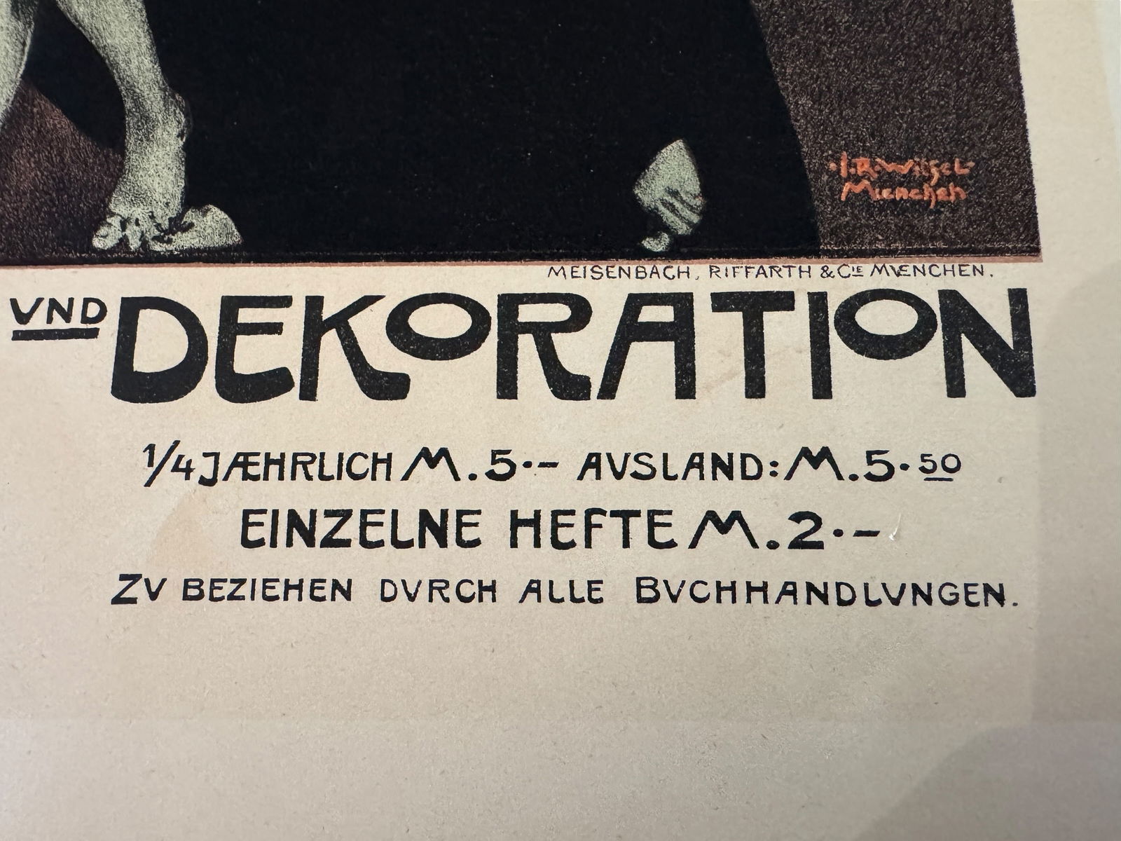 Antique Joseph Rudolf Witzel "Deutsche-Kunst Und Dekoration" Color Lithograph - 4