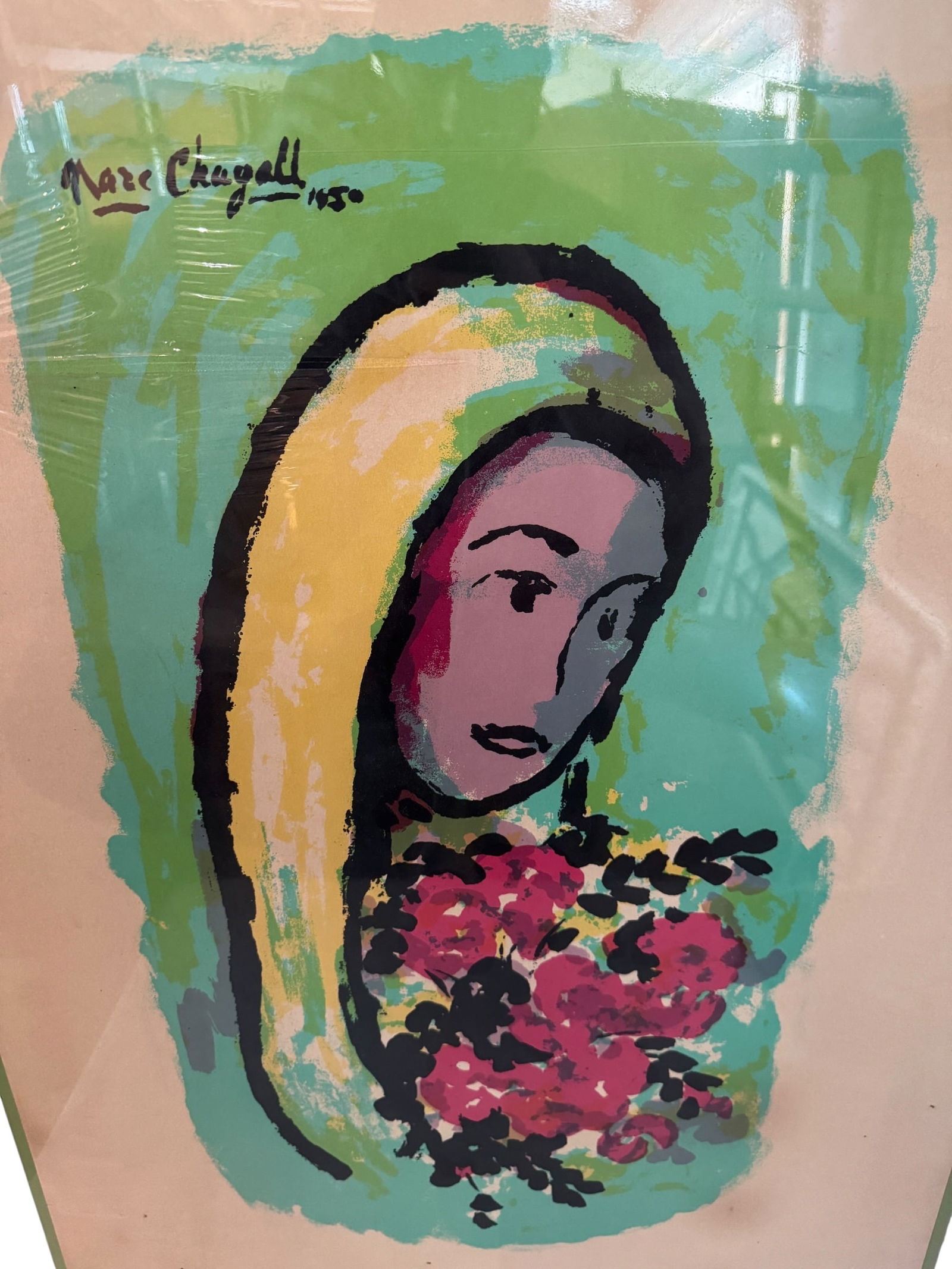 Marc Chagall Woman with Flowers Lithograph - 2