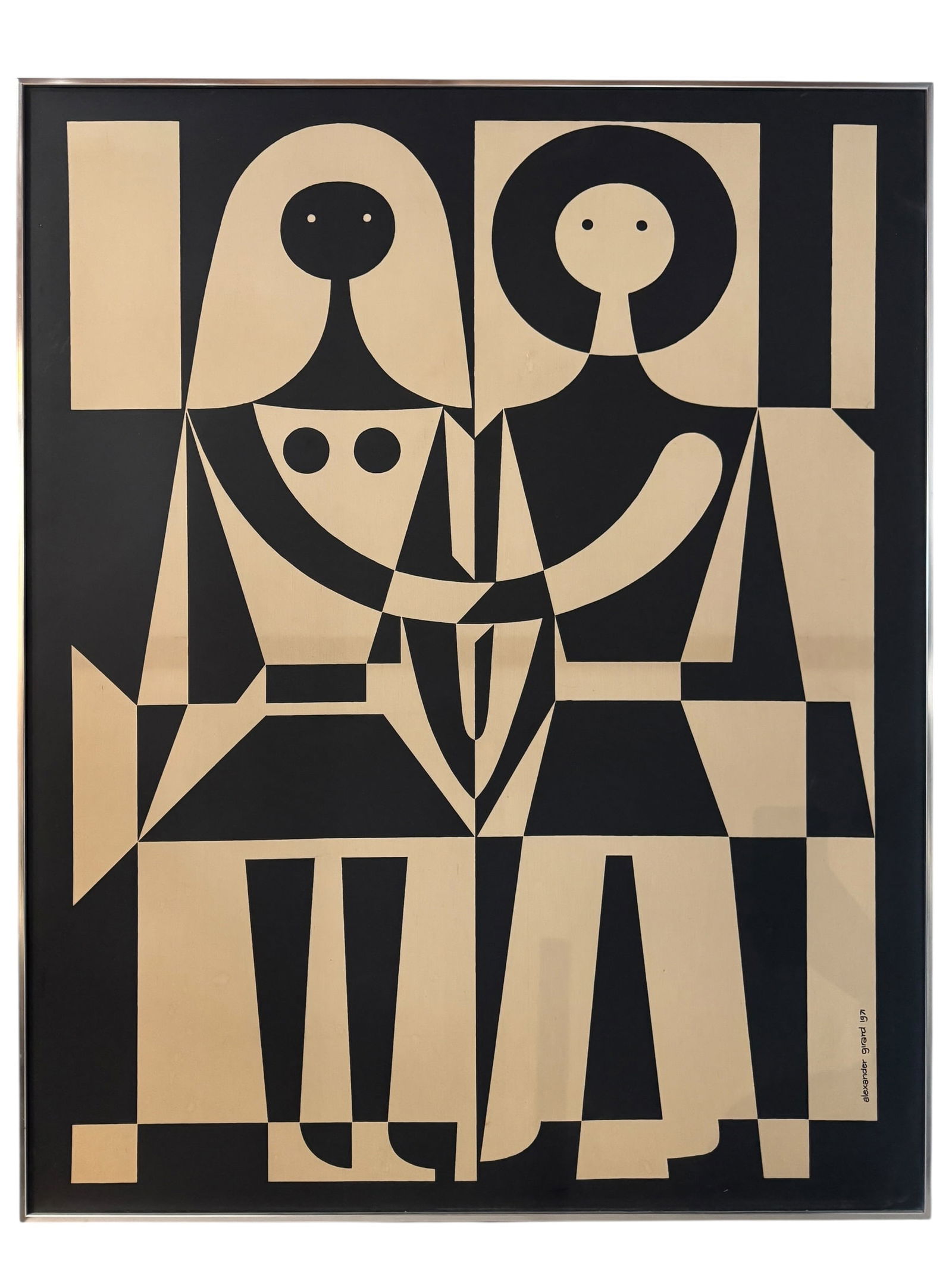 Huge Alexander Girard Environmental Enrichment Panel Fabric Art circa 1971: Image dimensions: 56 x 45.5 Frame dimensions: 57.75 x 46.5This piece is in exceptional condition, uncommon for examples of this type. Artist: Alexander Girard (1907-1993) affectionately known as