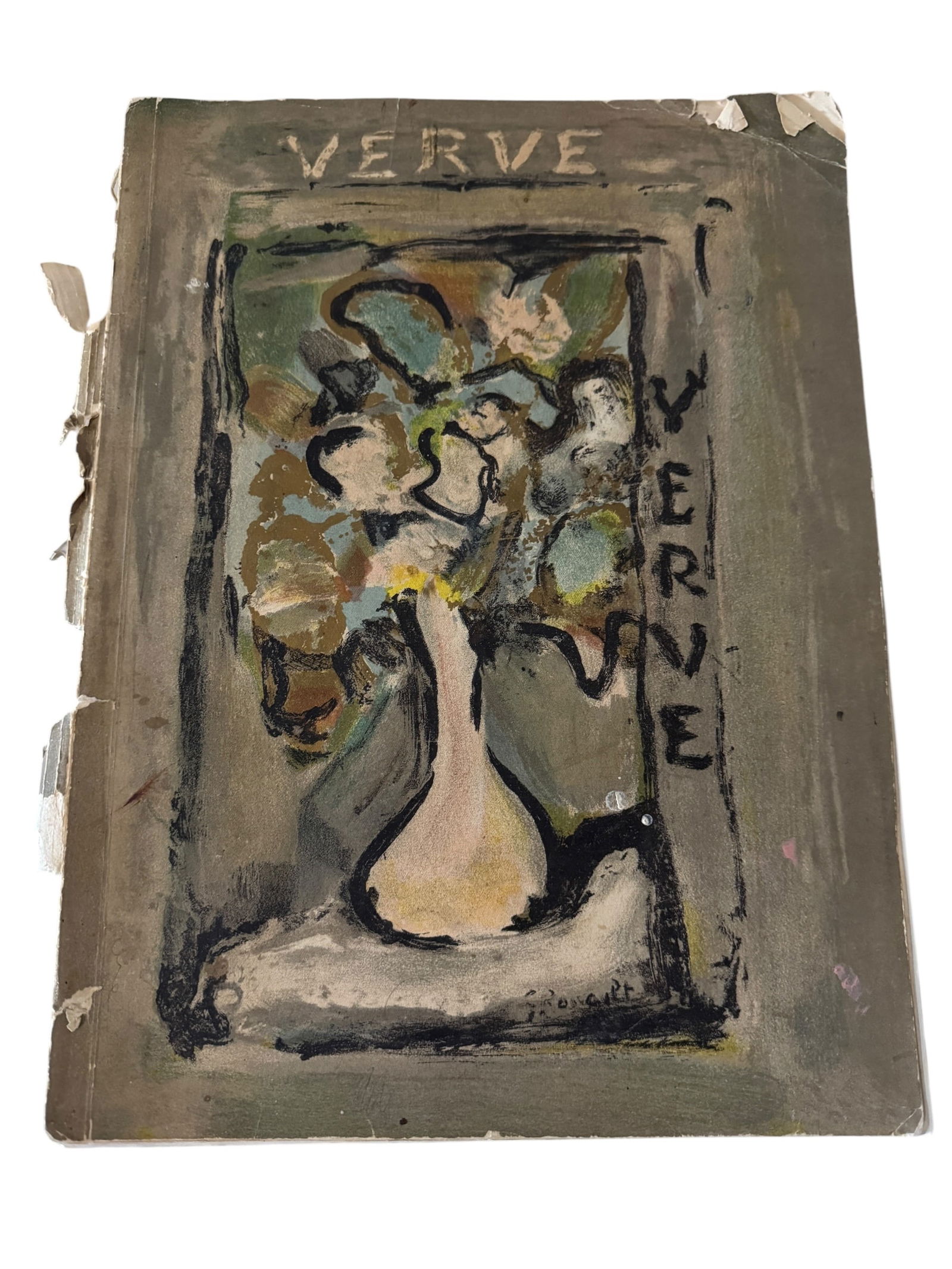 Verve Volume 1 No. 4 1939 French Art Book: Dimensions: 14 x 10.5 Verve; An Artistic and Literary Quarterly. No. 4, January-March 1939. Featuring Matisse's double-page color lithograph of "The Dance," illustrating Henri Michaux's text of the