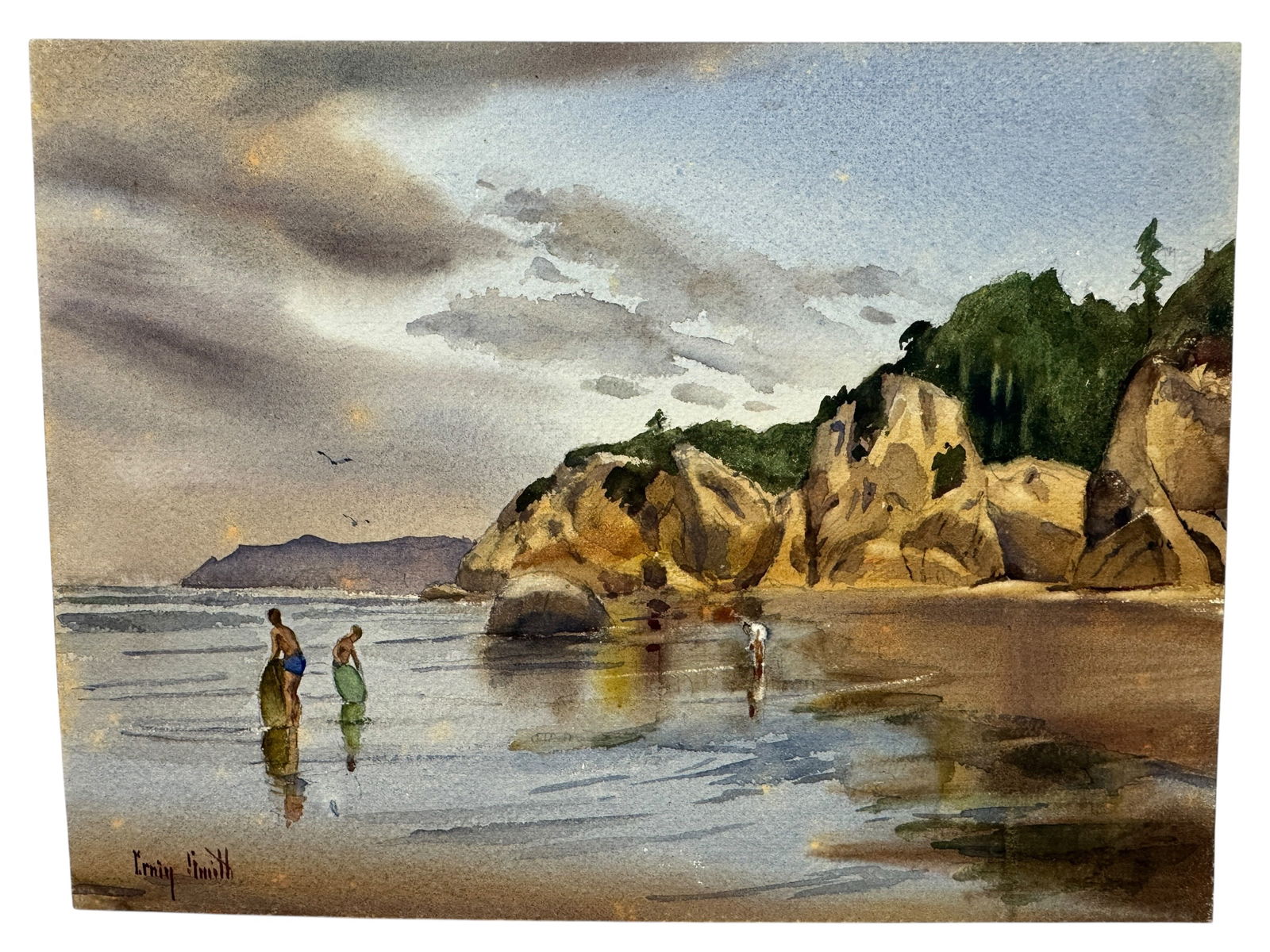 Collection of 3 Craig Smith Beach Original Watercolors - 4
