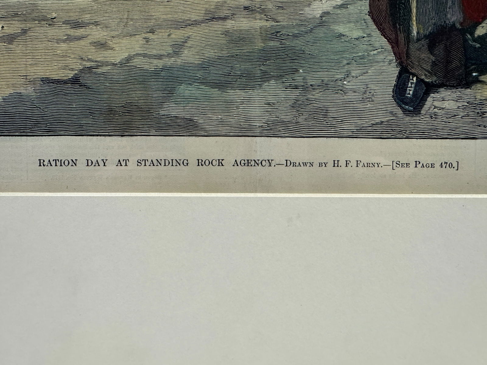 Henry F. Farny "Ration Day at Standing Rock Agency" Hand Colored Engraving - 3