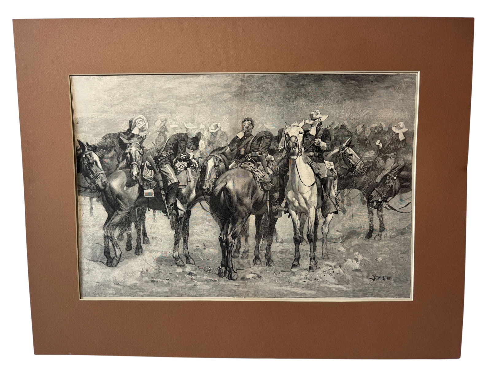 Frederic Remington "Calavry in an Arizona Sandstorm" Engraving (1 of 5)