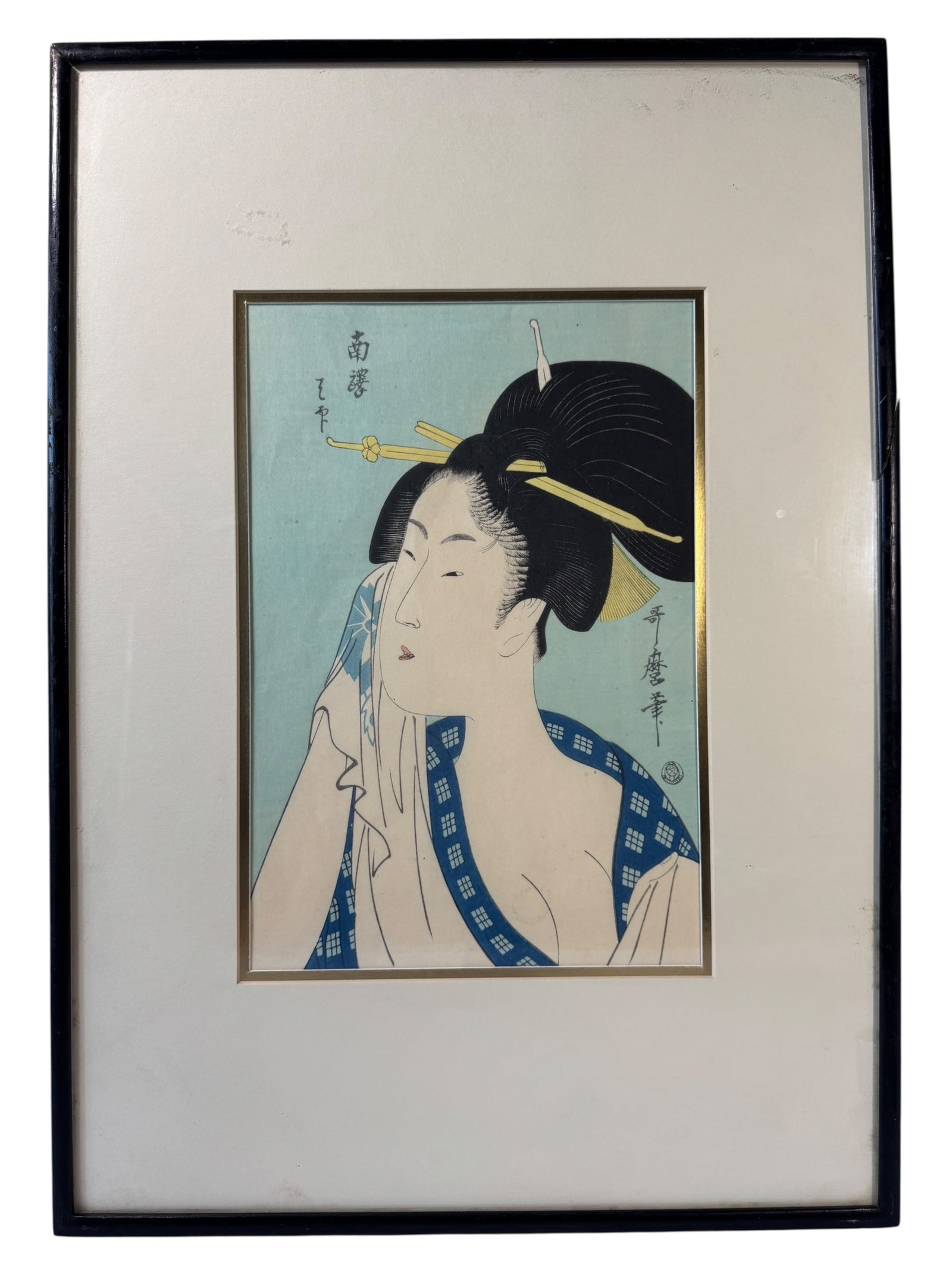 Kitagawa Utamaro "Minami-gawa" Woodblock Print (1 of 4)