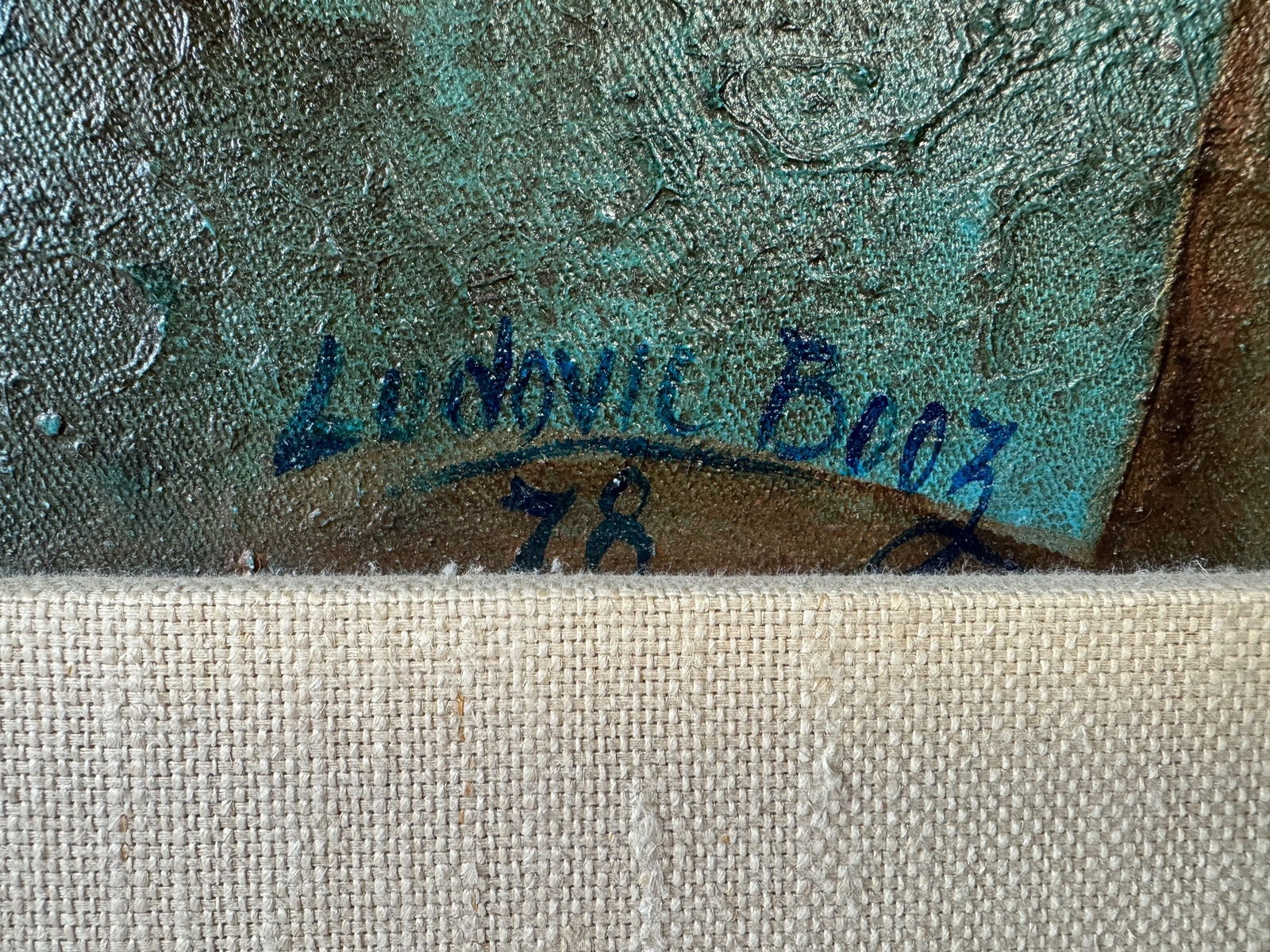 Huge Ludovic Booz "Circles" Original Oil circa 1978 - 4