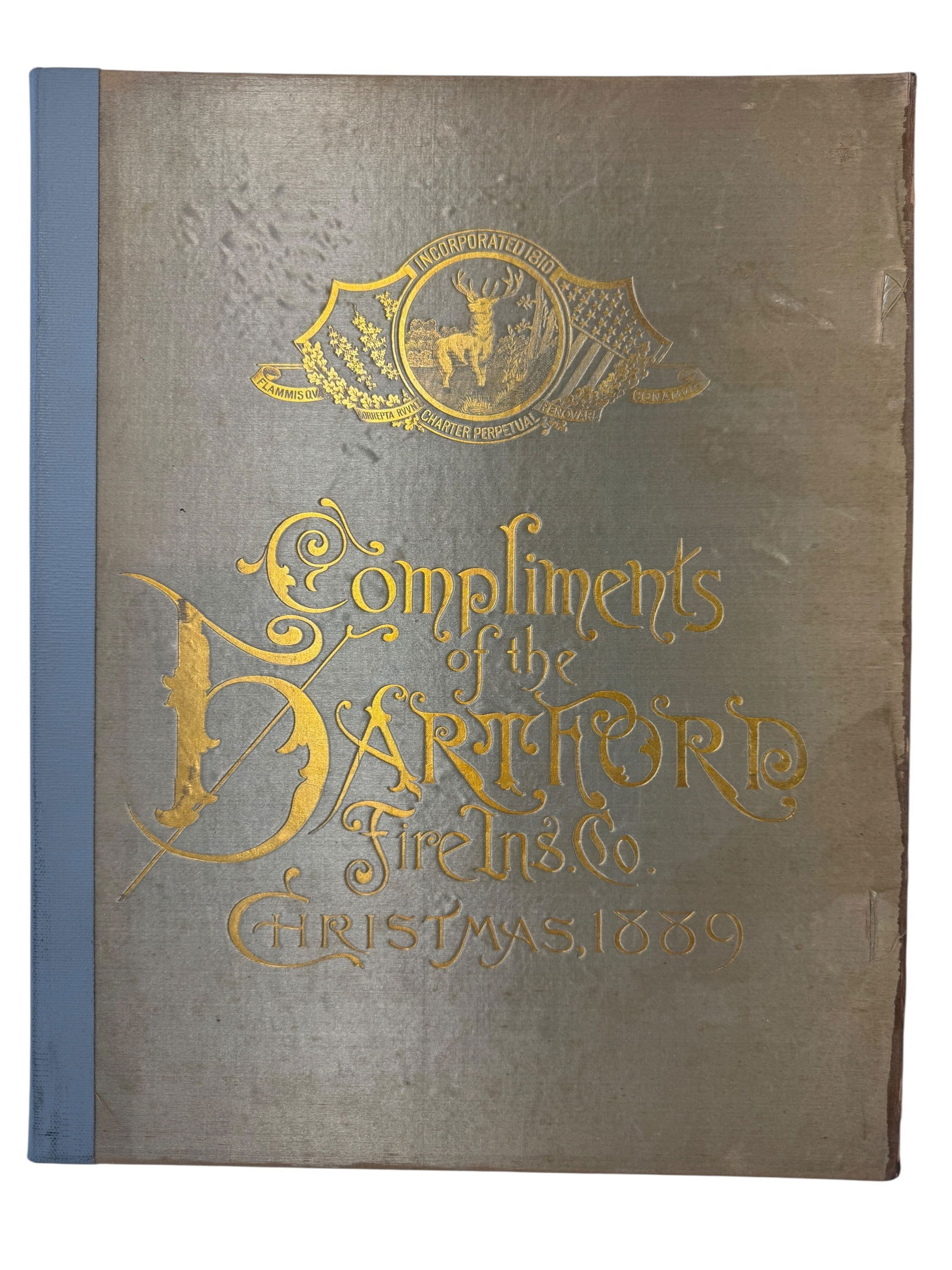 Antique Compliments of the Dartford Fire Insurance Co. Christmas 1889 Portolio: Image dimensions: 14.25 x 11.5Collection of 12 lithographs by Sunshine Publishing Company in 1887. Artist: Ida Waugh (1846-1919) was known for portrait, religion-allegory and genre painting.Photos