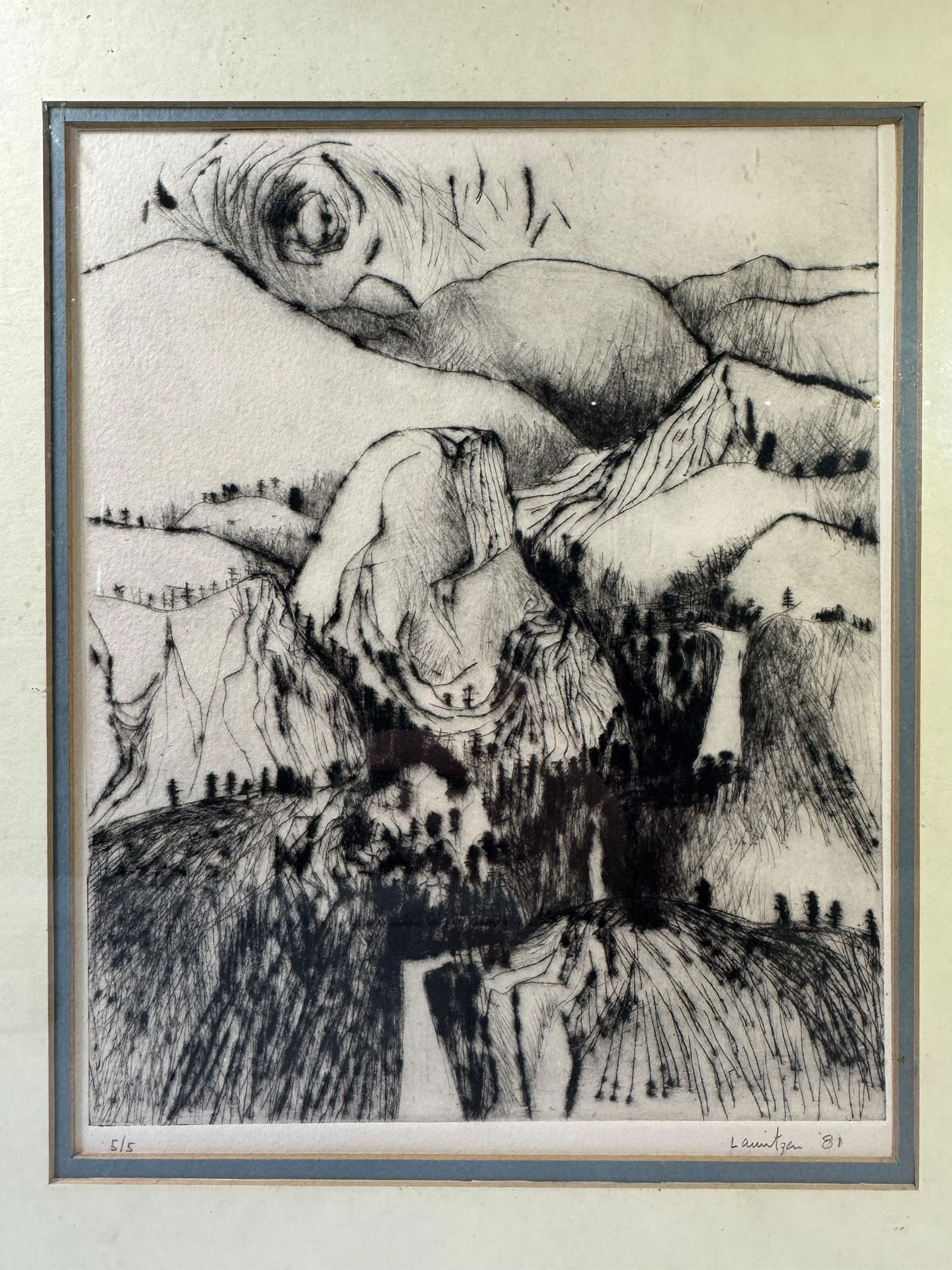 Pencil Signed Landscape Etching - 2