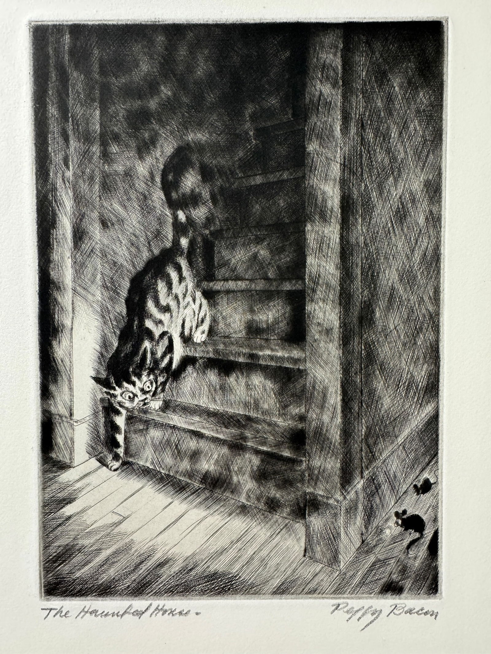 Peggy Bacon "The Haunted House" Drypoint Etching circa 1939 - 3