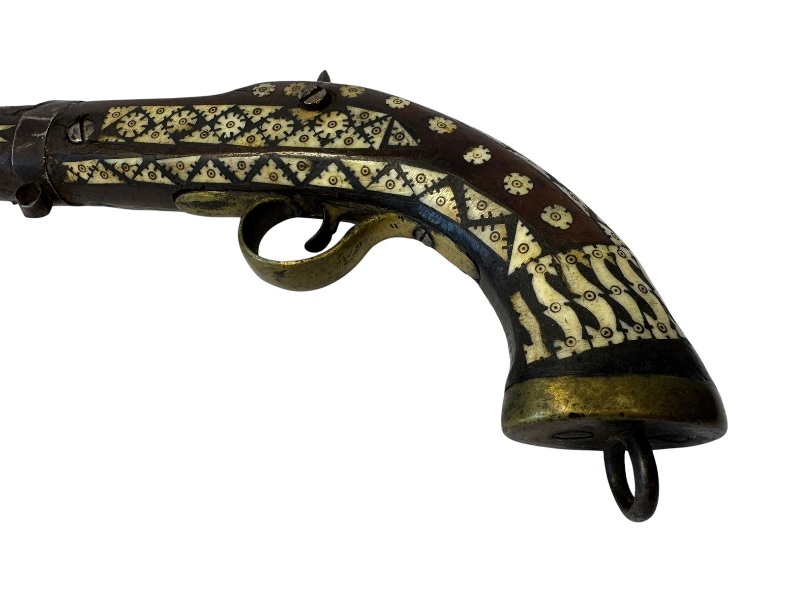 Flintlock Pistol with Bone Inlay - 2