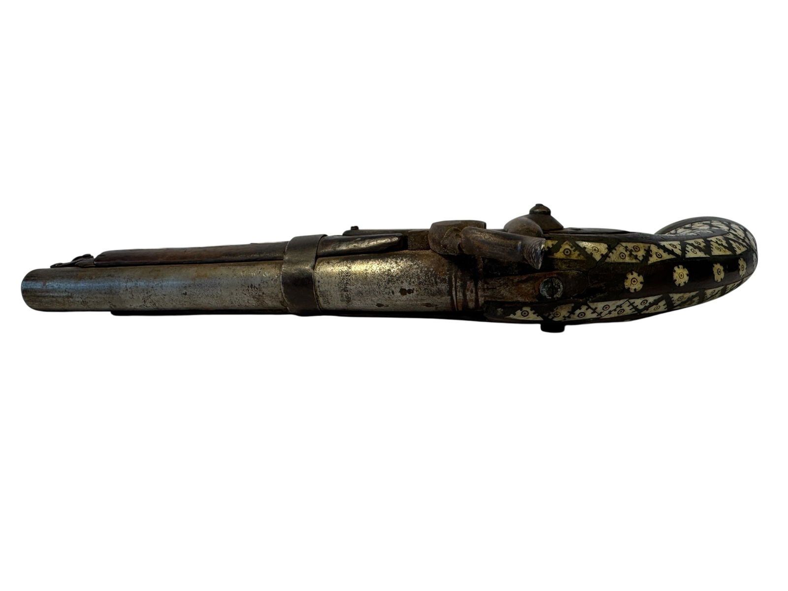 Flintlock Pistol with Bone Inlay - 5