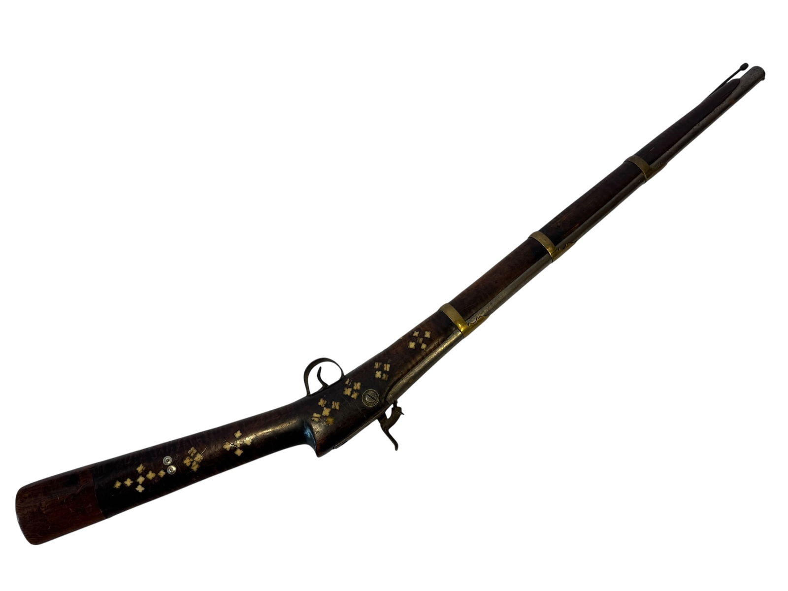 Turkish Flintlock Rifle with Bone Inlay - 2