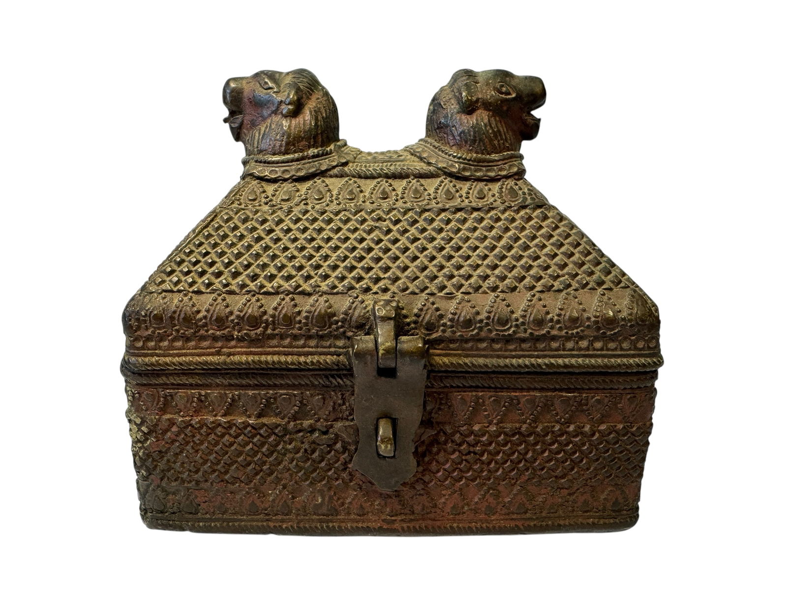 Indian Brass Dhokra Jewelry Box: Photos are part of the description and should tell the whole story.