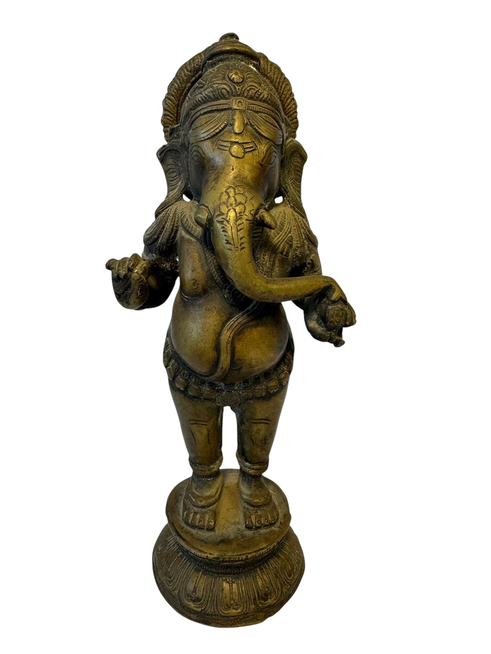 Brass Standing Ganesha Statue: Photos are part of the description and should tell the whole story.