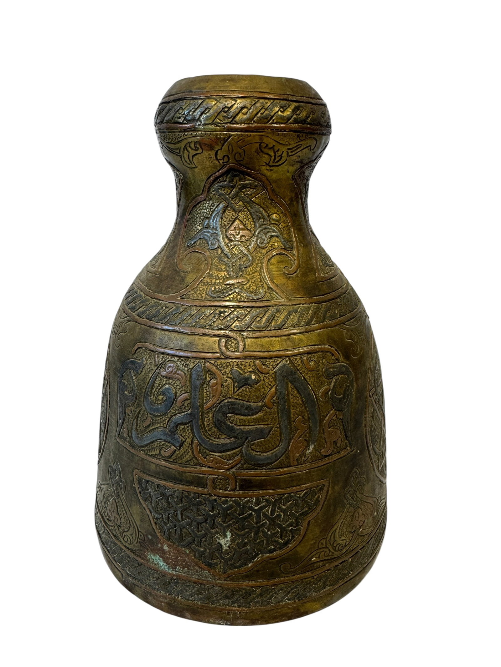 Islamic Brass Damascus Ware Ewer: Photos are part of the description and should tell the whole story.