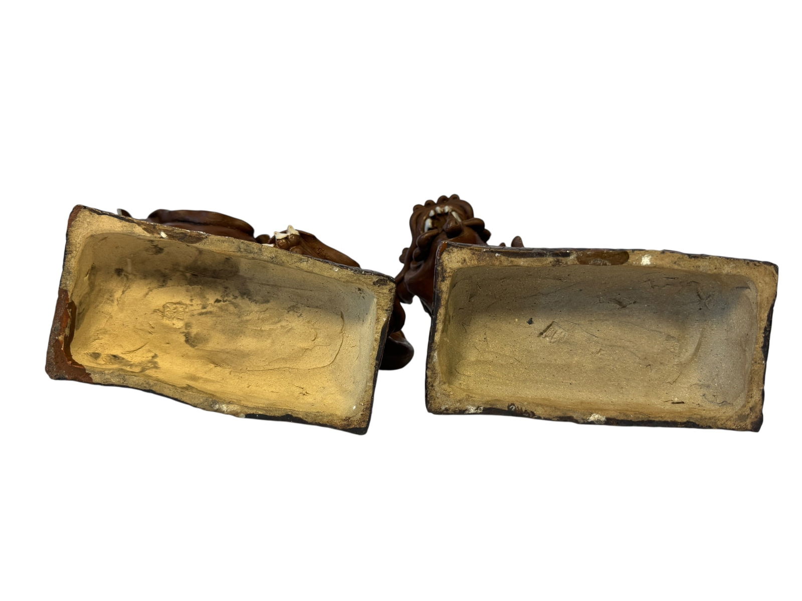 Signed Pair Ceramic Foo Dogs - 5