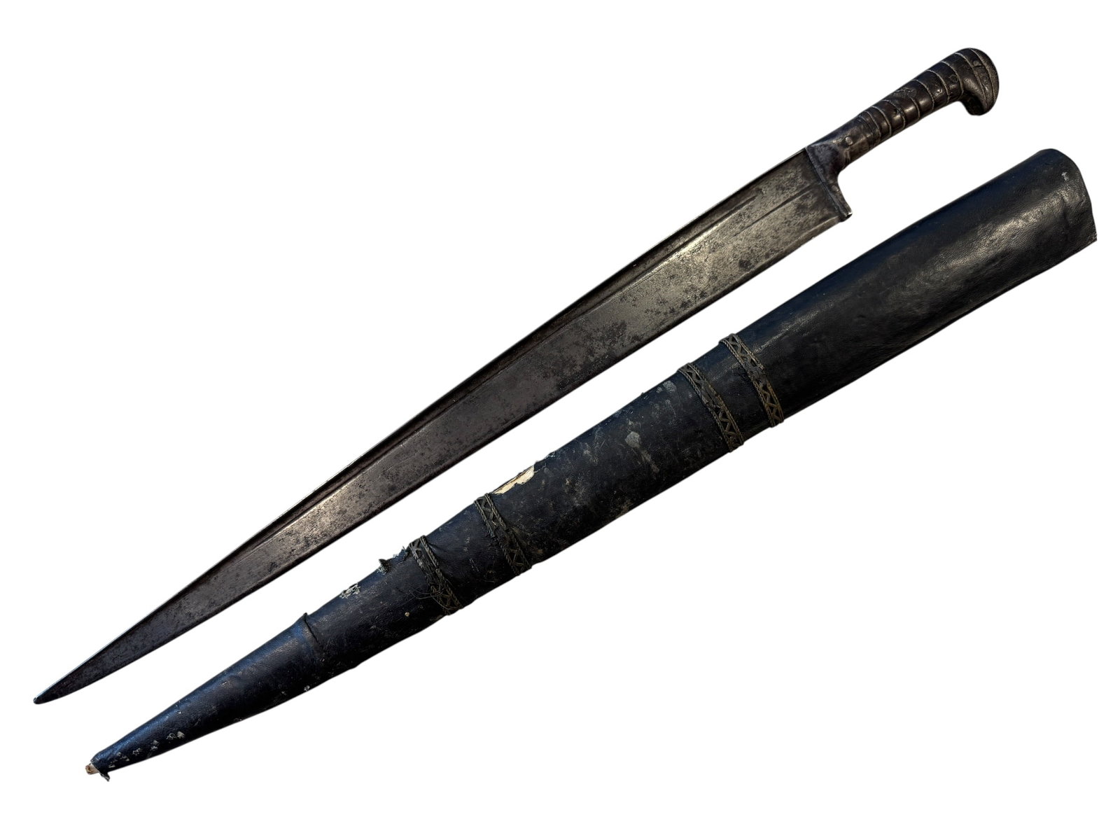 Afghan Khyber Steel Sword with Scabbard: Photos are part of the description and should tell the whole story.