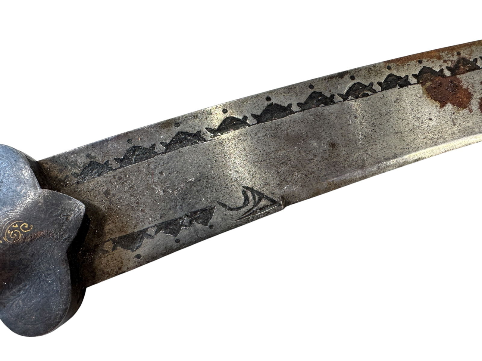 Indian or Persian Gilded Handle Dagger - 7