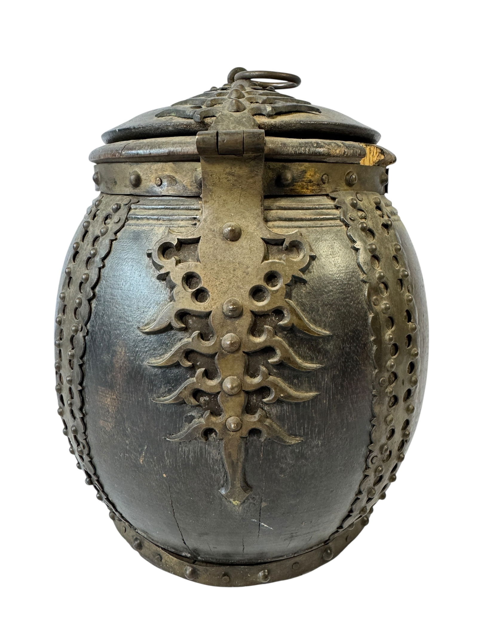 Indian Round Wooden Box - 3