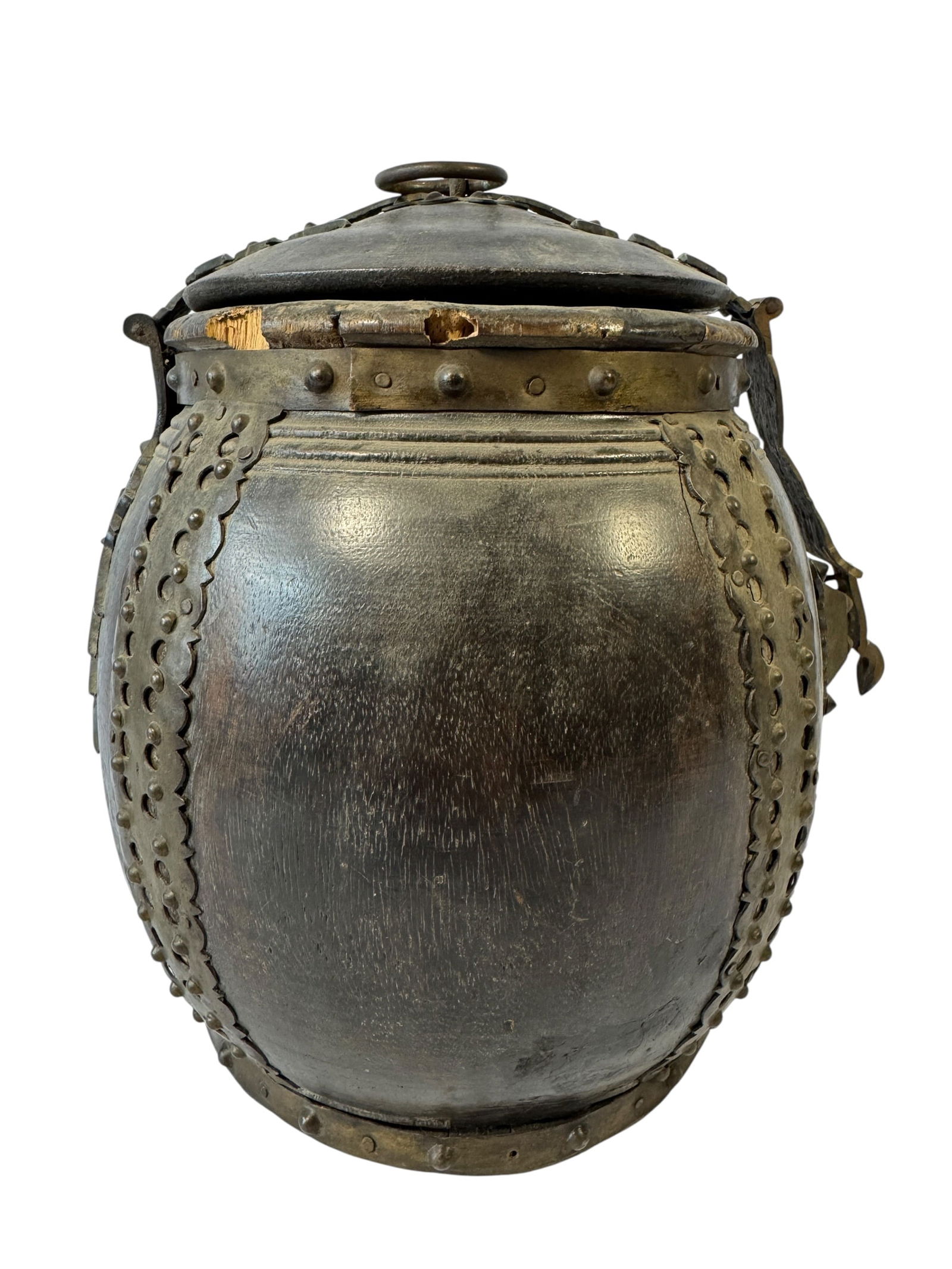 Indian Round Wooden Box - 4