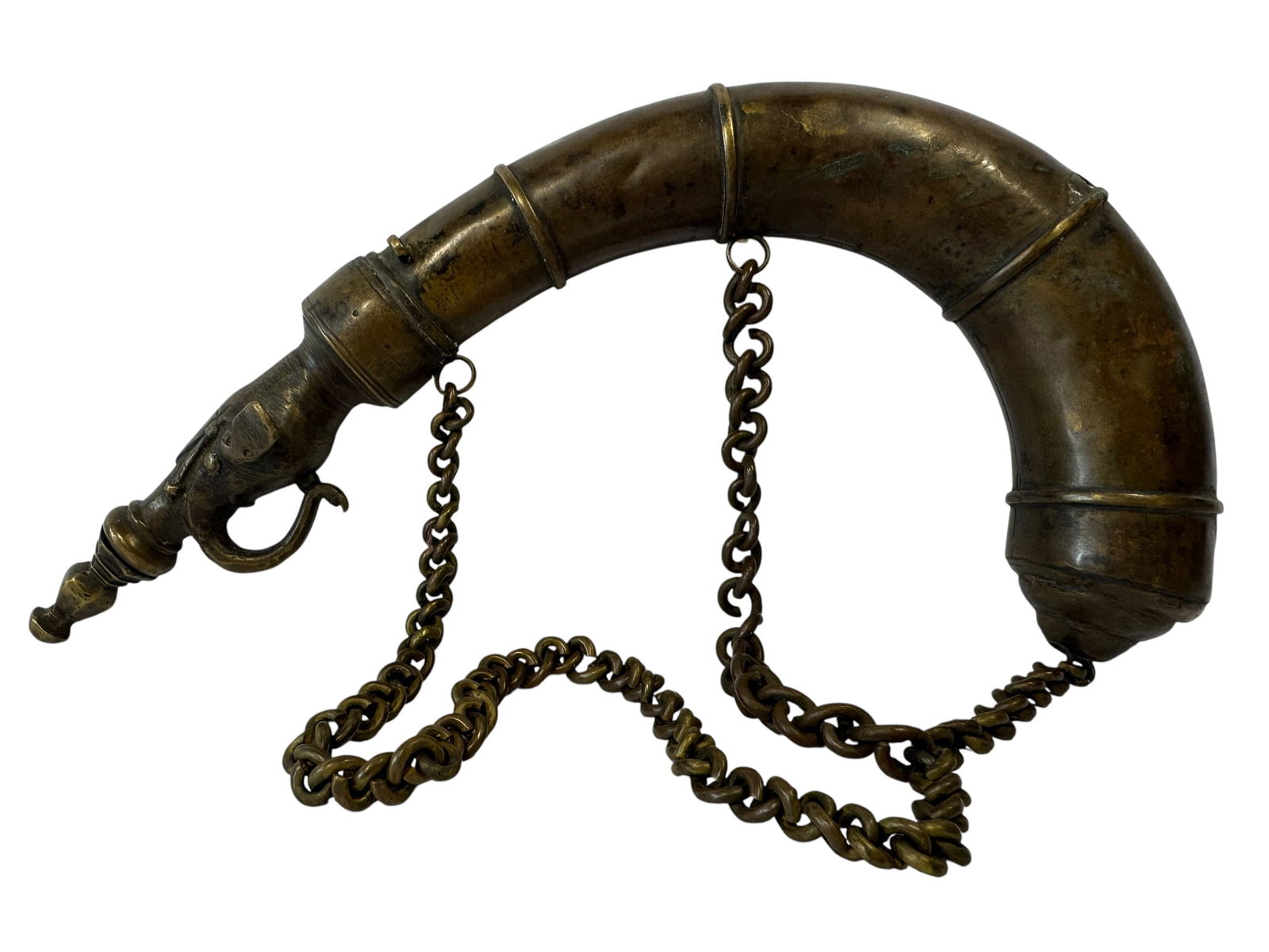 Antique Elephant Gun Powder Flask: Photos are part of the description and should tell the whole story.