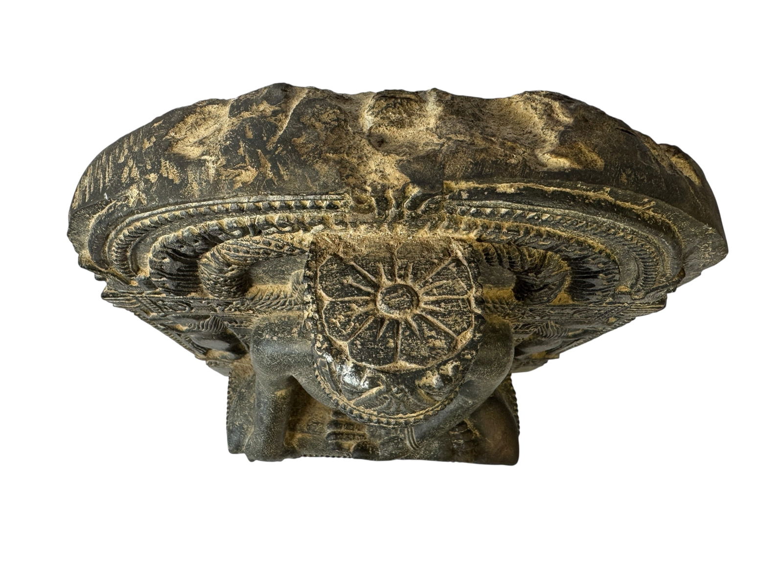 Heavy Crowned Buddha Stone Carving - 3