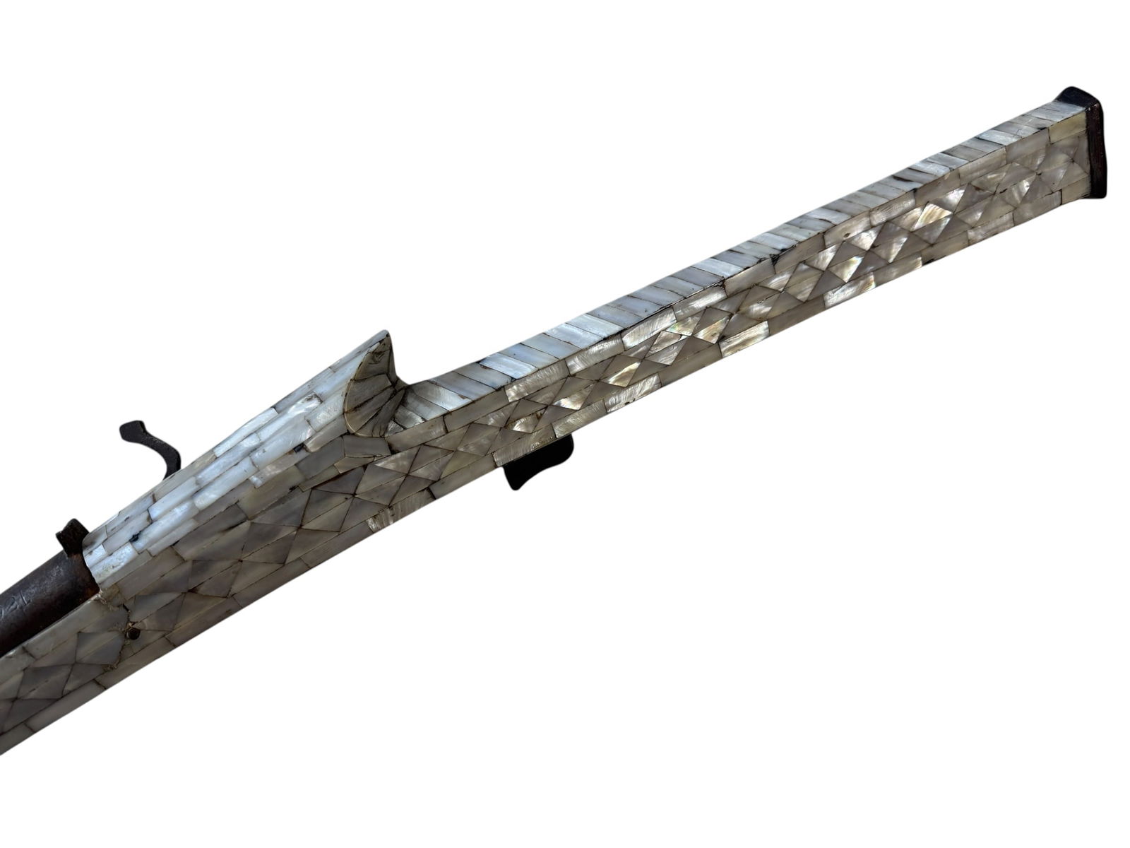 Long Indian Jazail Mother of Pearl Flintlock Musket - 11