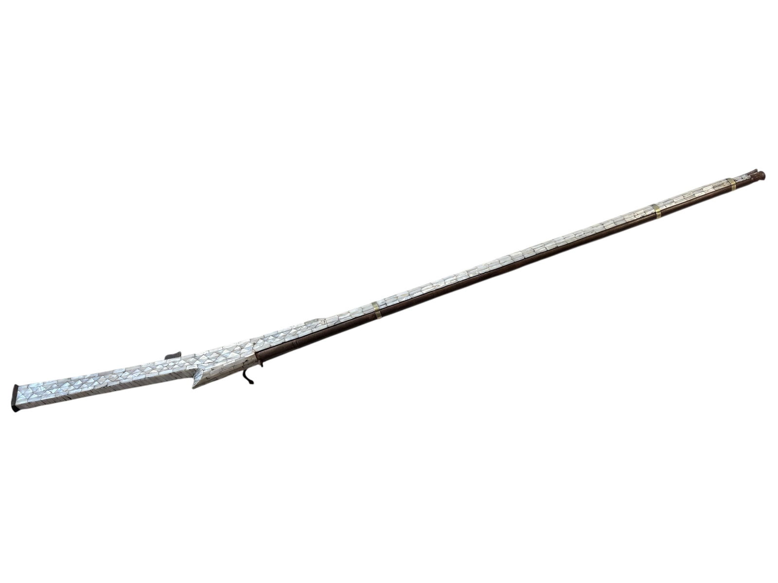 Long Indian Jazail Mother of Pearl Flintlock Musket - 2