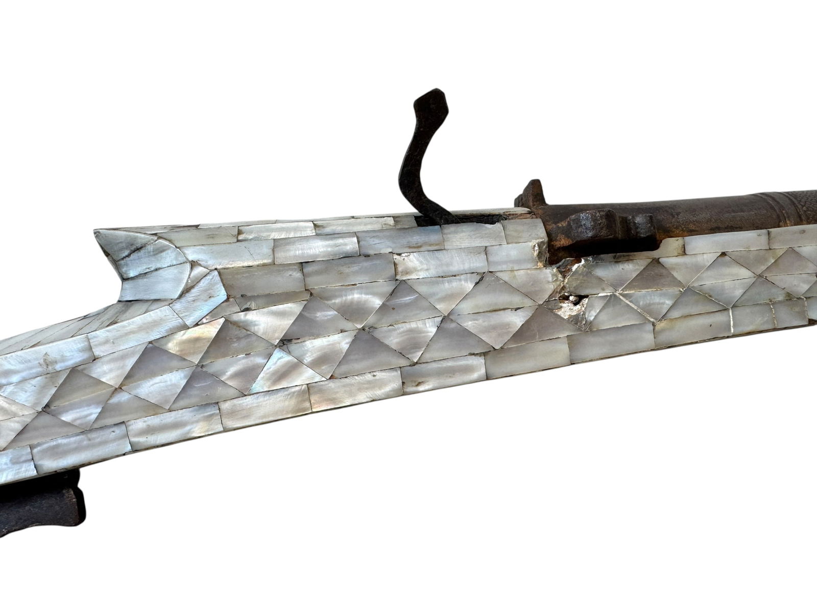 Long Indian Jazail Mother of Pearl Flintlock Musket - 3