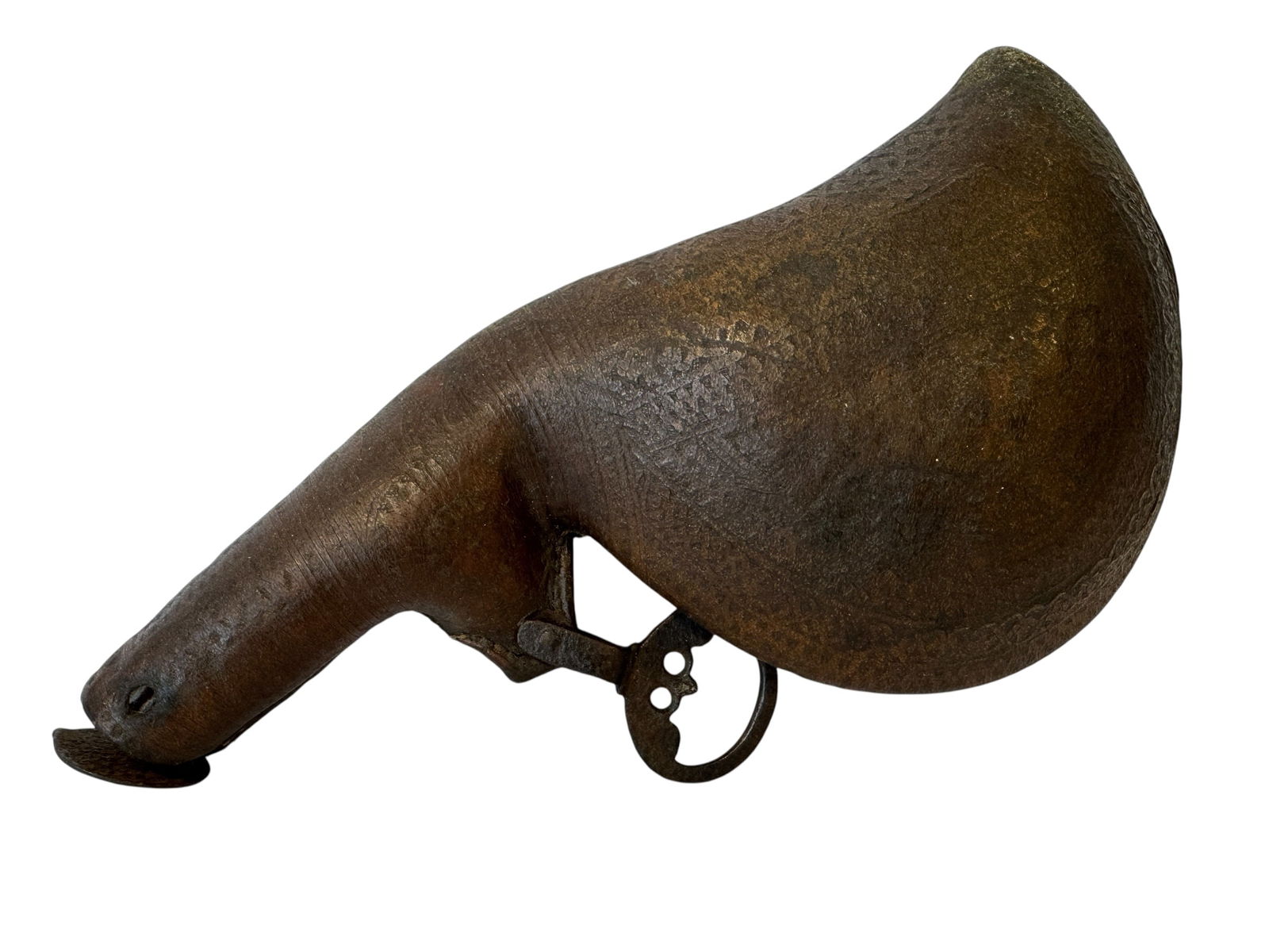 Camel Scrotum Gun Powder Flask: Photos are part of the description and should tell the whole story.