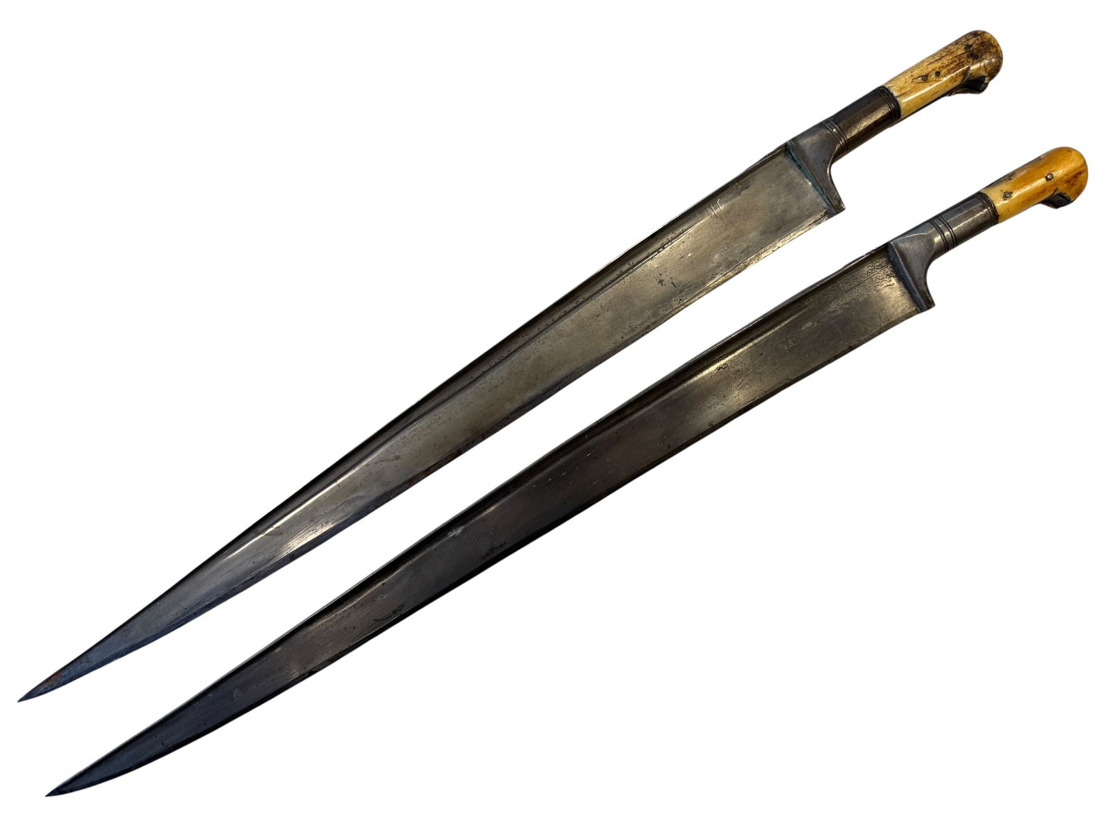 Pair of Afghan Kyber Knives: Measurements: 2" x 27" x 1.25" 2" x 27.5" x 1" Photos are part of the description and should tell the whole story.