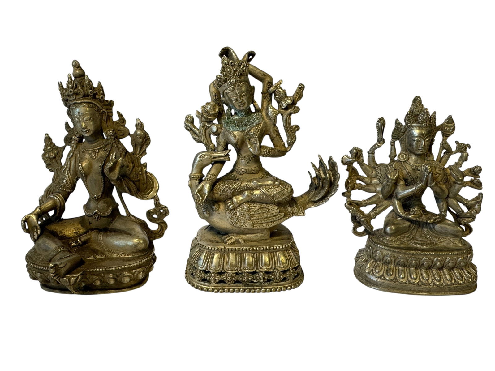 Set 3 Green Tara, Shakyamuni & Guanyin Statues: Measurements:5.5" x 4" x 3"5.75" x 4" x 2.25"5" x 3.75" x 2"Photos are part of the description and should tell the whole story.