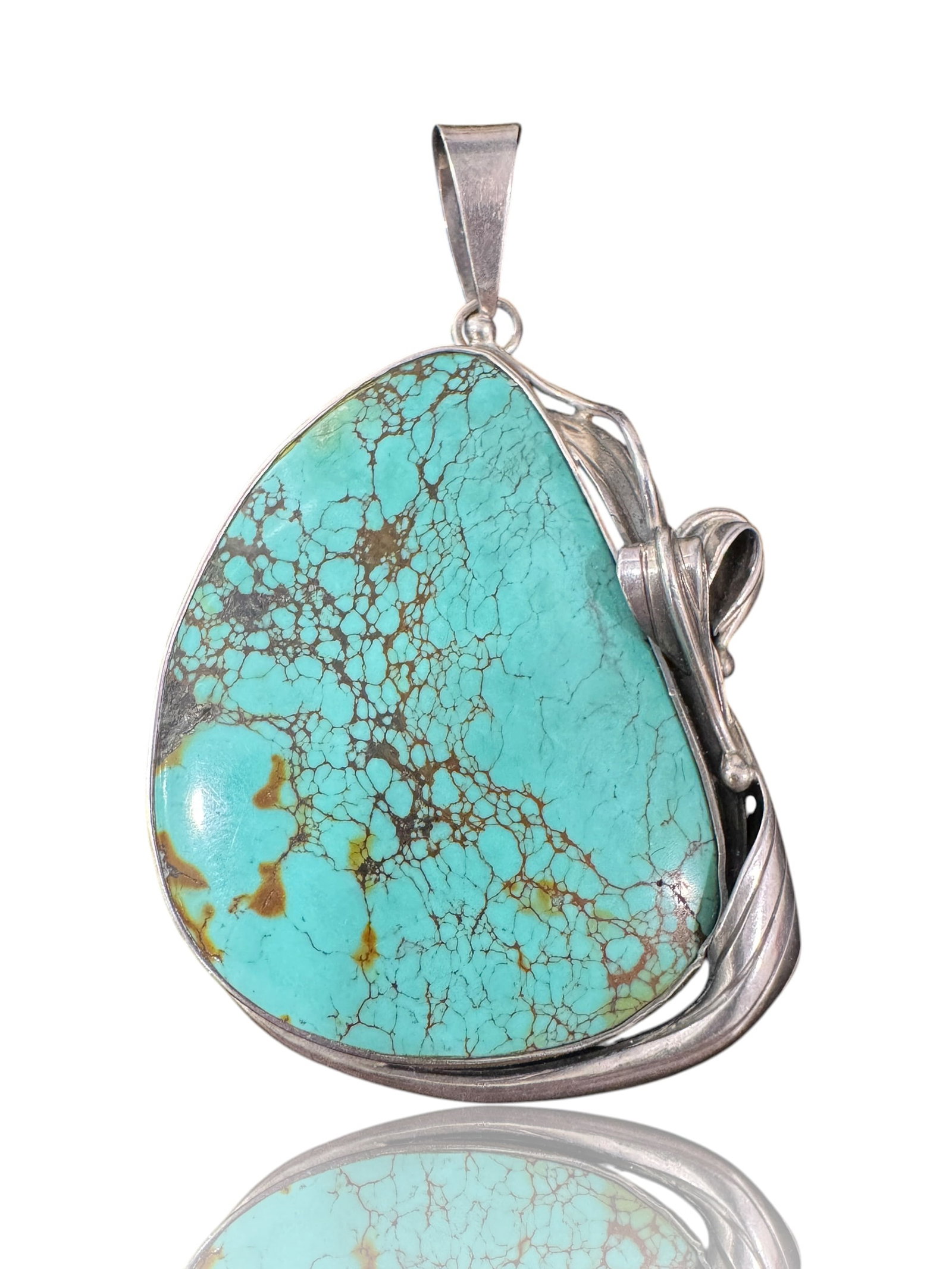 Signed Polish "G" Sterling Silver (.925) & Turquoise Pendant: Approx. Gross Weight: 30 gramsPhotos are part of the description and should tell the whole story.