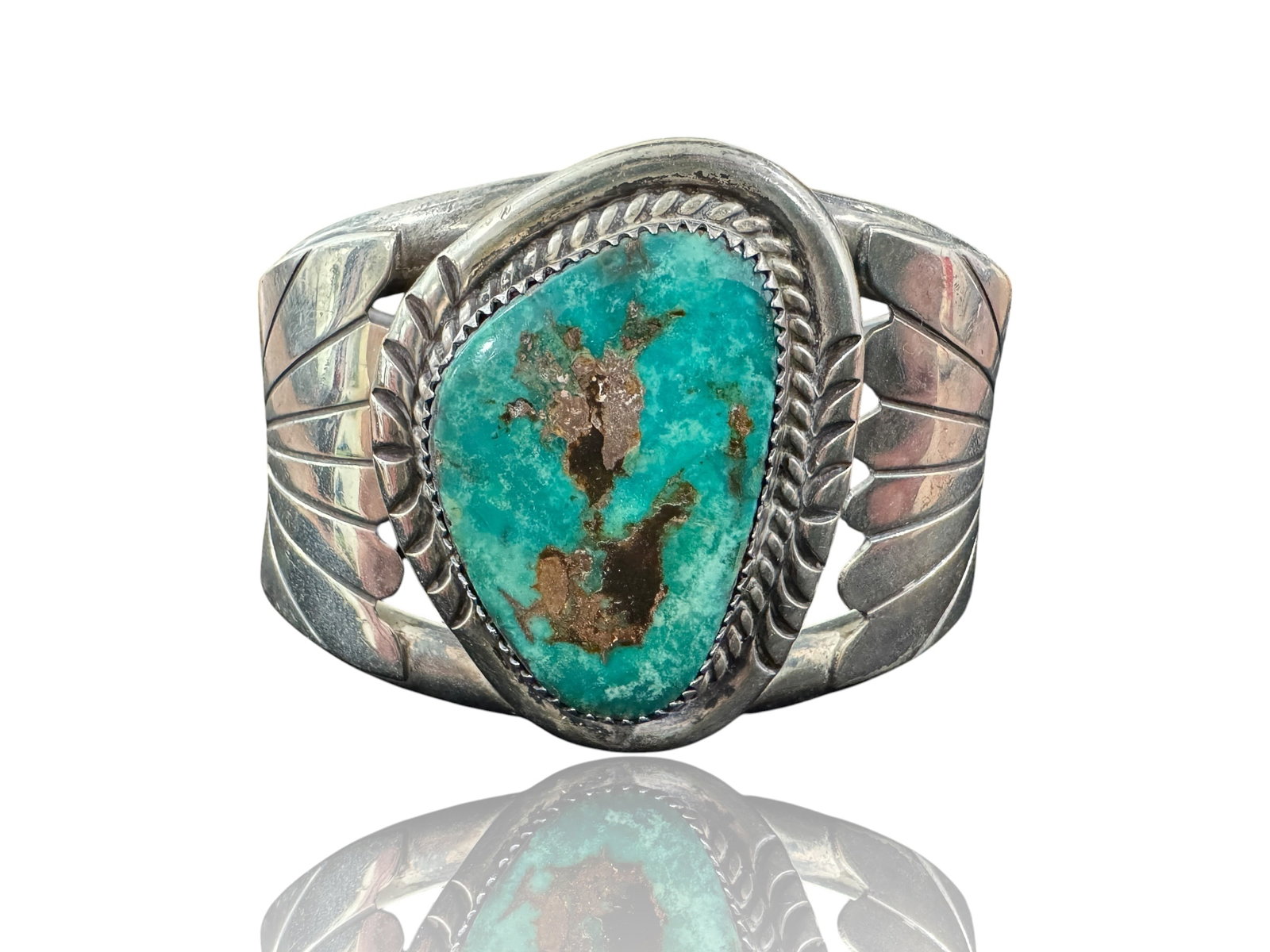 Silver & Turquoise Cuff: Approx. Gross Weight: 74.3 gramsGuaranteed to be at minimum coin silverPhotos are part of the description and should tell the whole story.