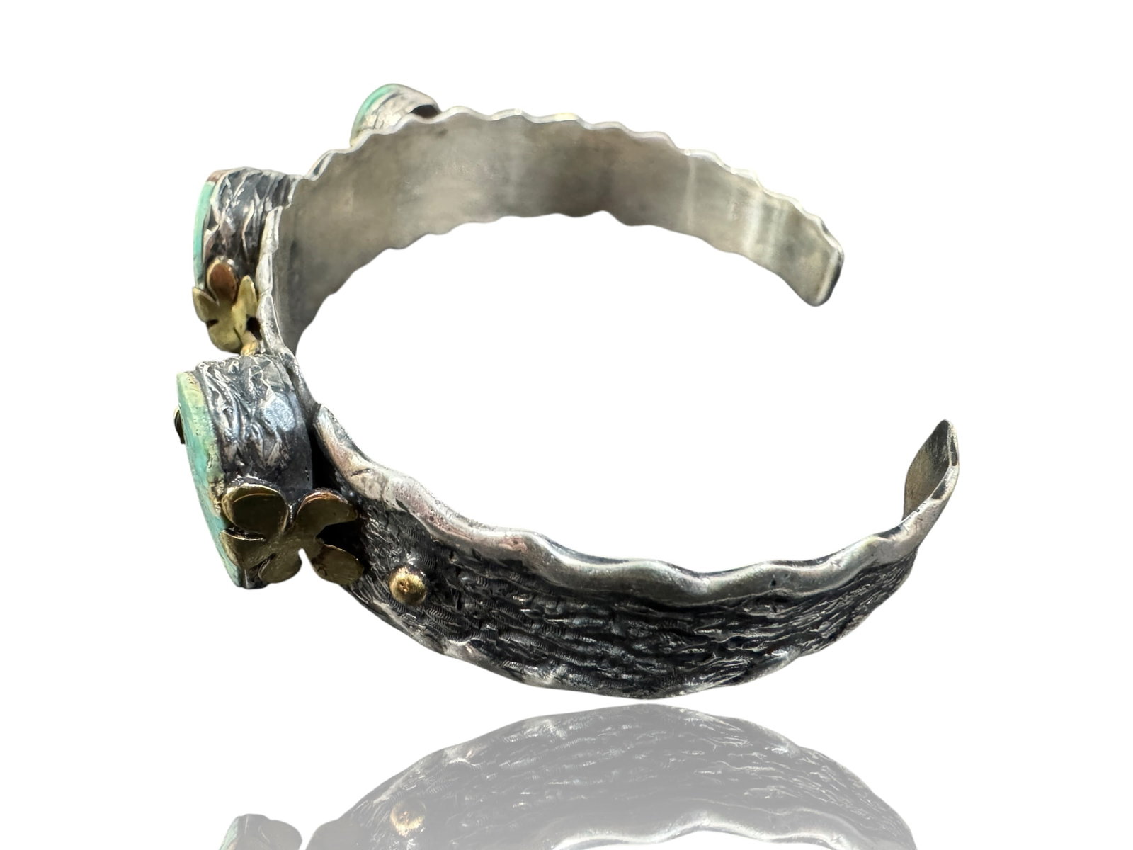 Silver, Gold & Turquoise Cuff - 2