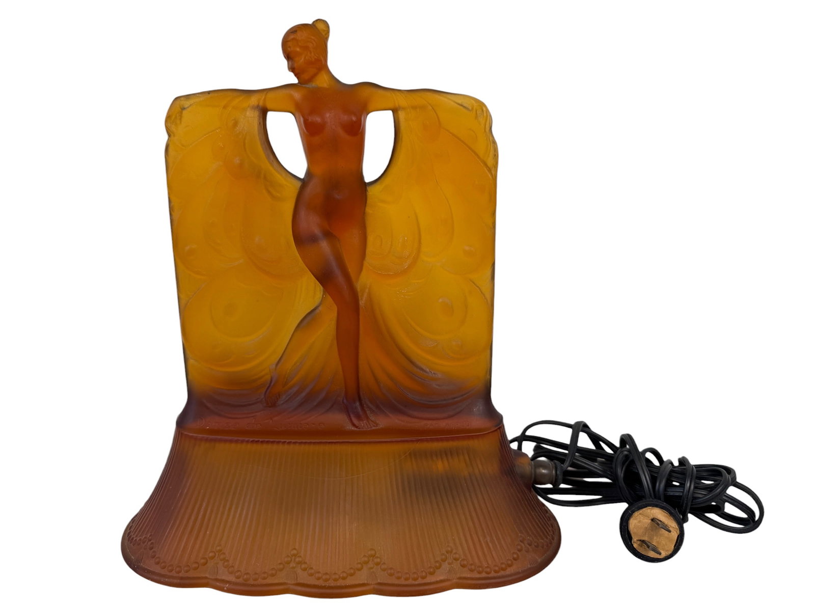 Mckee Glass Co. "Danse De Lumiere" Art Deco Glass Lamp: Tested and works. Photos are part of the description and should tell the whole story.