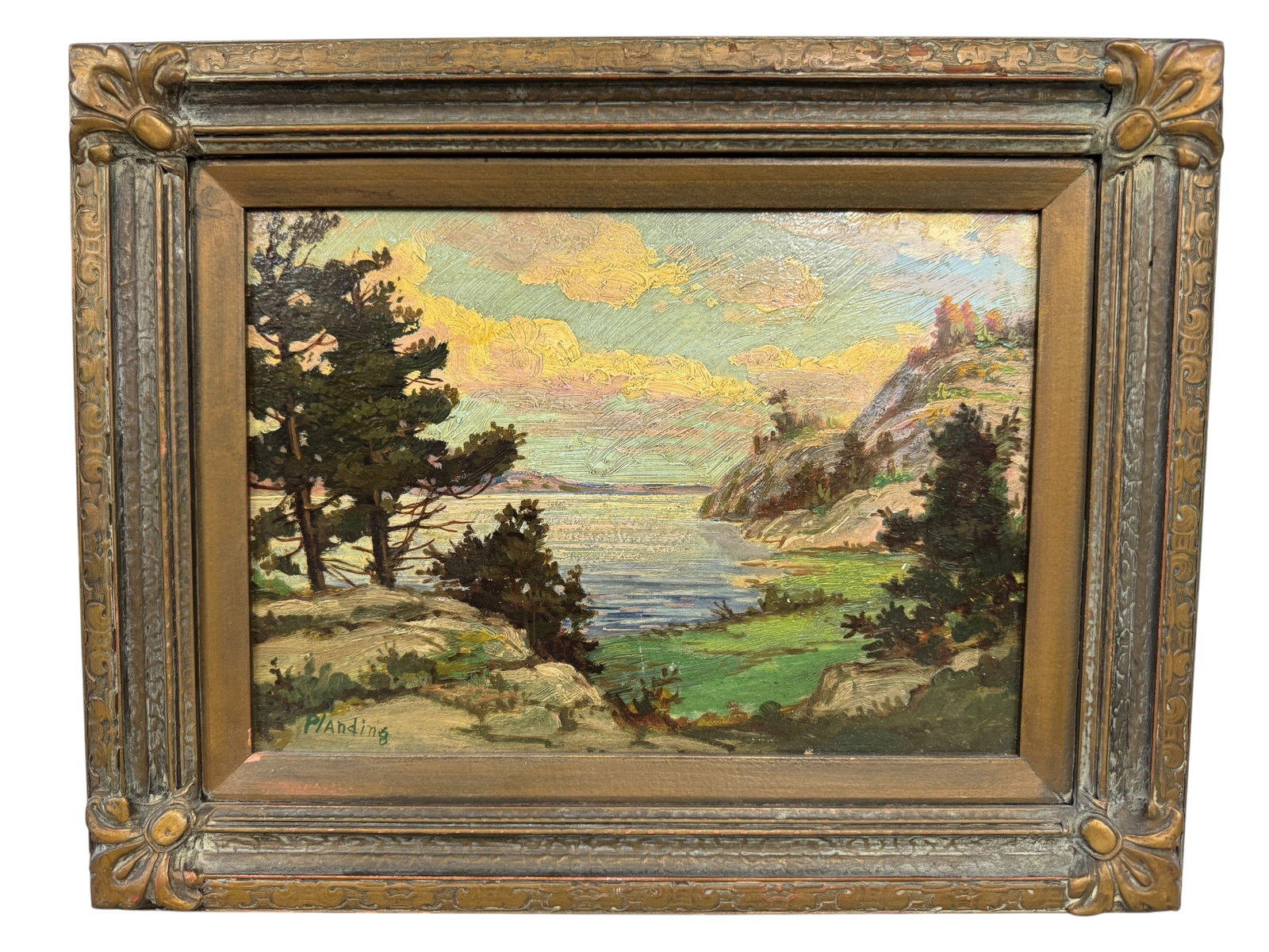 Otto Planding Plein Aire Original Oil: Image Dimensions: 10.5" x 14.125 Frame Dimensions: 13" x 16.75" Artist: Otto Planding (1887-1964) was known for landscape painting. Photos are part of the description and should tell the whole story.