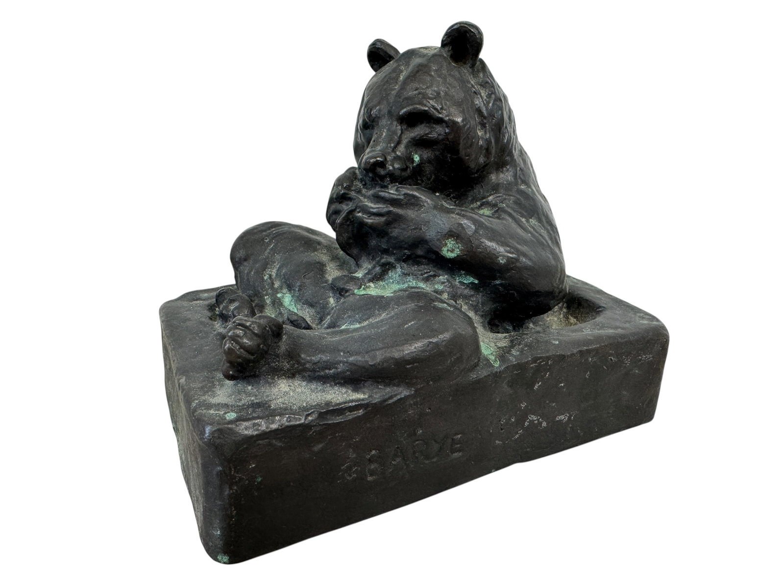 After Antoine-Louis Barye Seated Bear Bronze Sculpture: Artist: Antoine-Louis Bayre (1796-1875) was a Romantic French sculptor most famous for his work as an animalier, a sculptor of animals. Photos are part of the description and should tell the whole