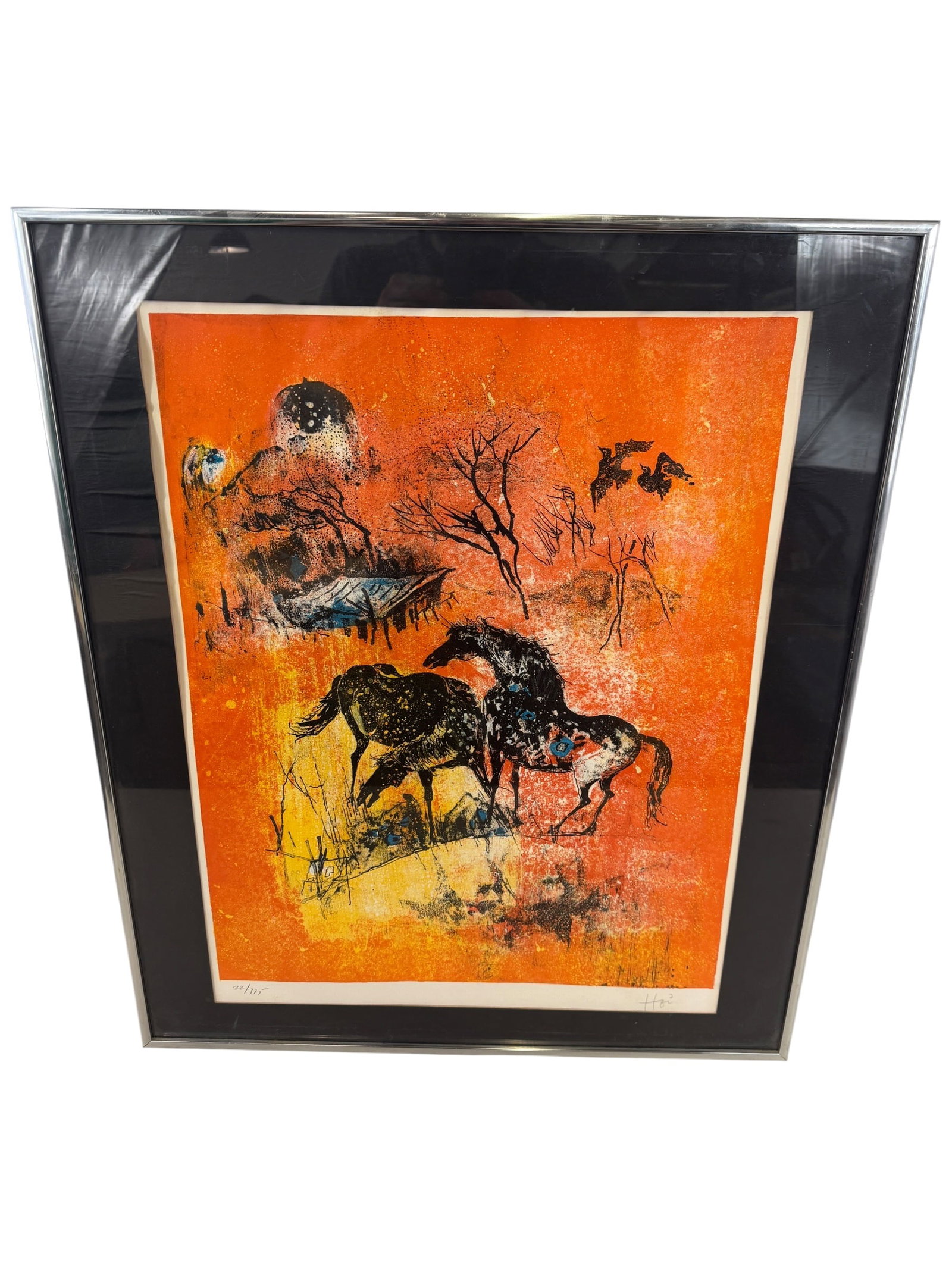 Hoi Lebadang Horses Pencil Signed Lithograph: Numbered 22/375 Image Dimensions: 21.75" x 16.75" Frame Dimensions: 26" x 22" Artist: Hoi Lebadang (1921-2015) was known for painting, lithographs and book illustration. Photos are part of the descrip