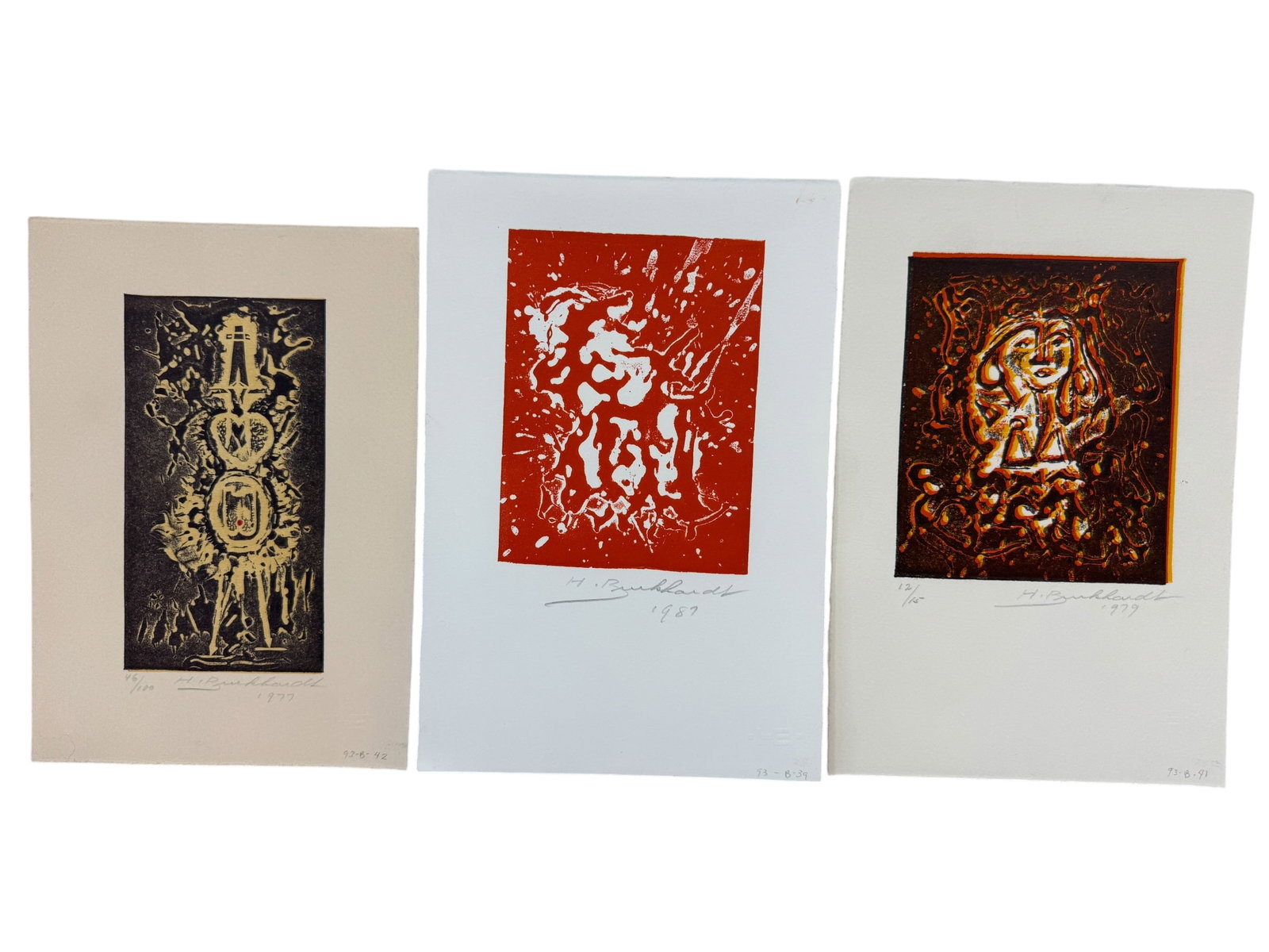 Collection of 3 Hans Gustav Burkandt Pencil Signed Prints (1 of 7)