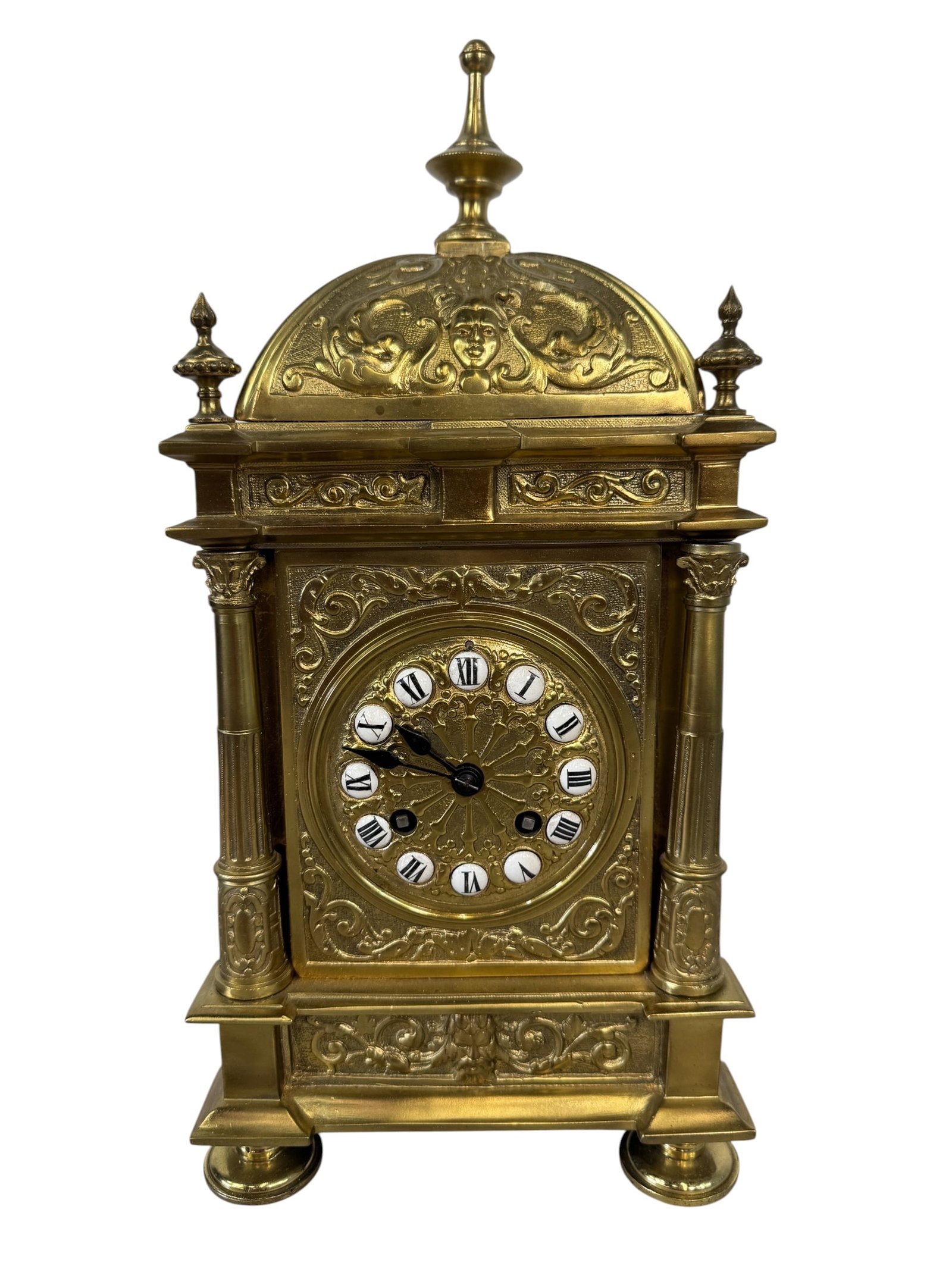 19th Century French Belle Epoque Brass Mantle Clock E. Portelance (1 of 9)