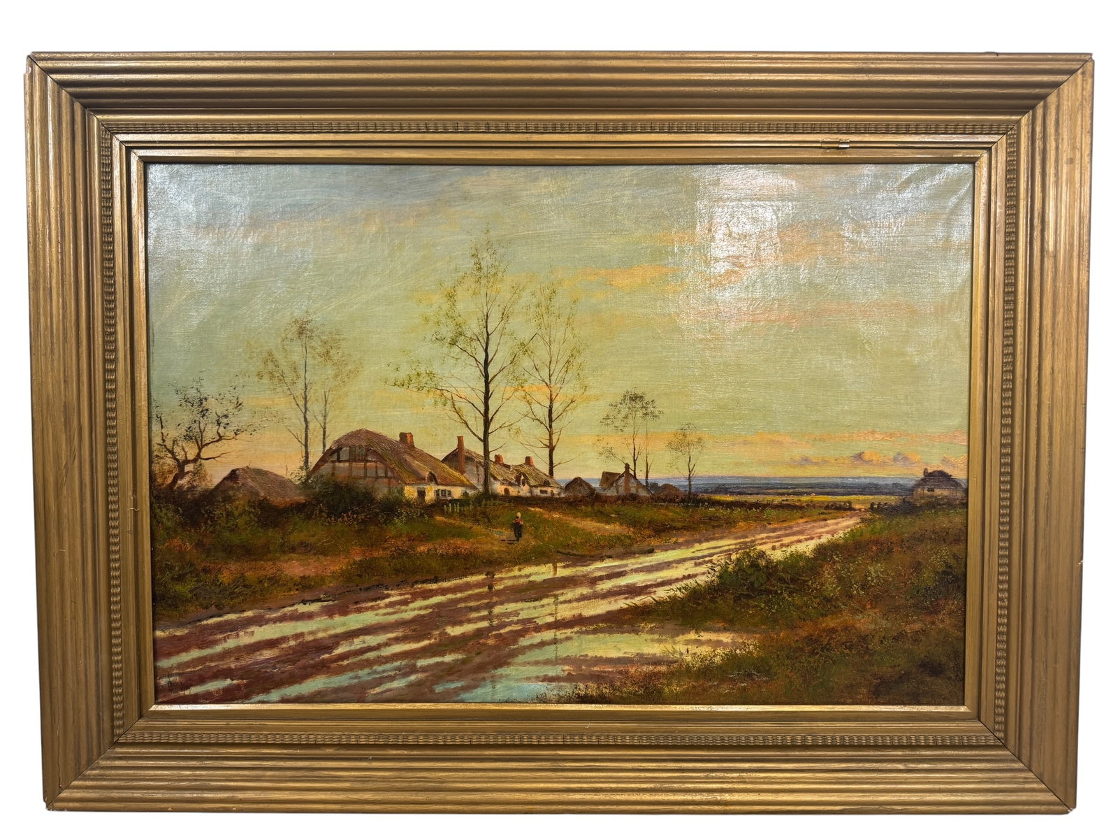 Large Signed J. A. Boel Landscape Original Oil Painting circa 1919 (1 of 6)