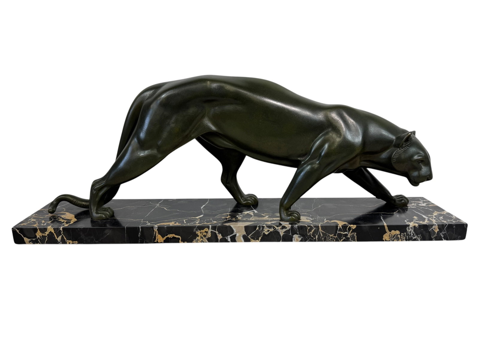 Large Irenee Rene Rochard Panther Bronze & Marble Sculpture (1 of 9)