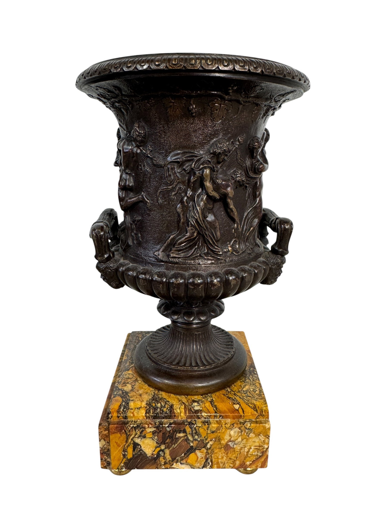 Grand Tour Model of Medici Bronze Vase w/ Marble Stand (1 of 7)
