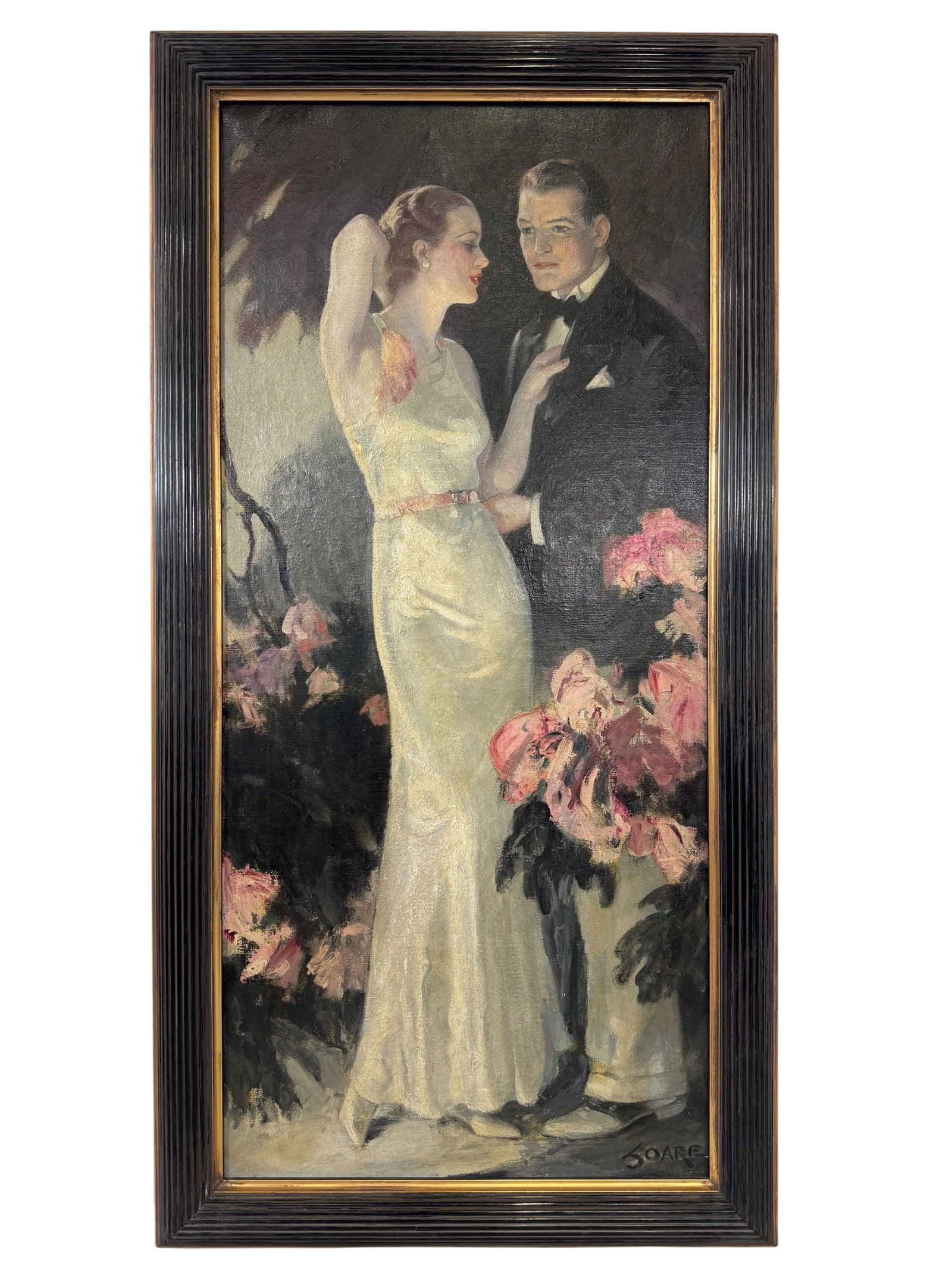 William Soare the Couple in the Garden Original Oil Painting (1 of 8)
