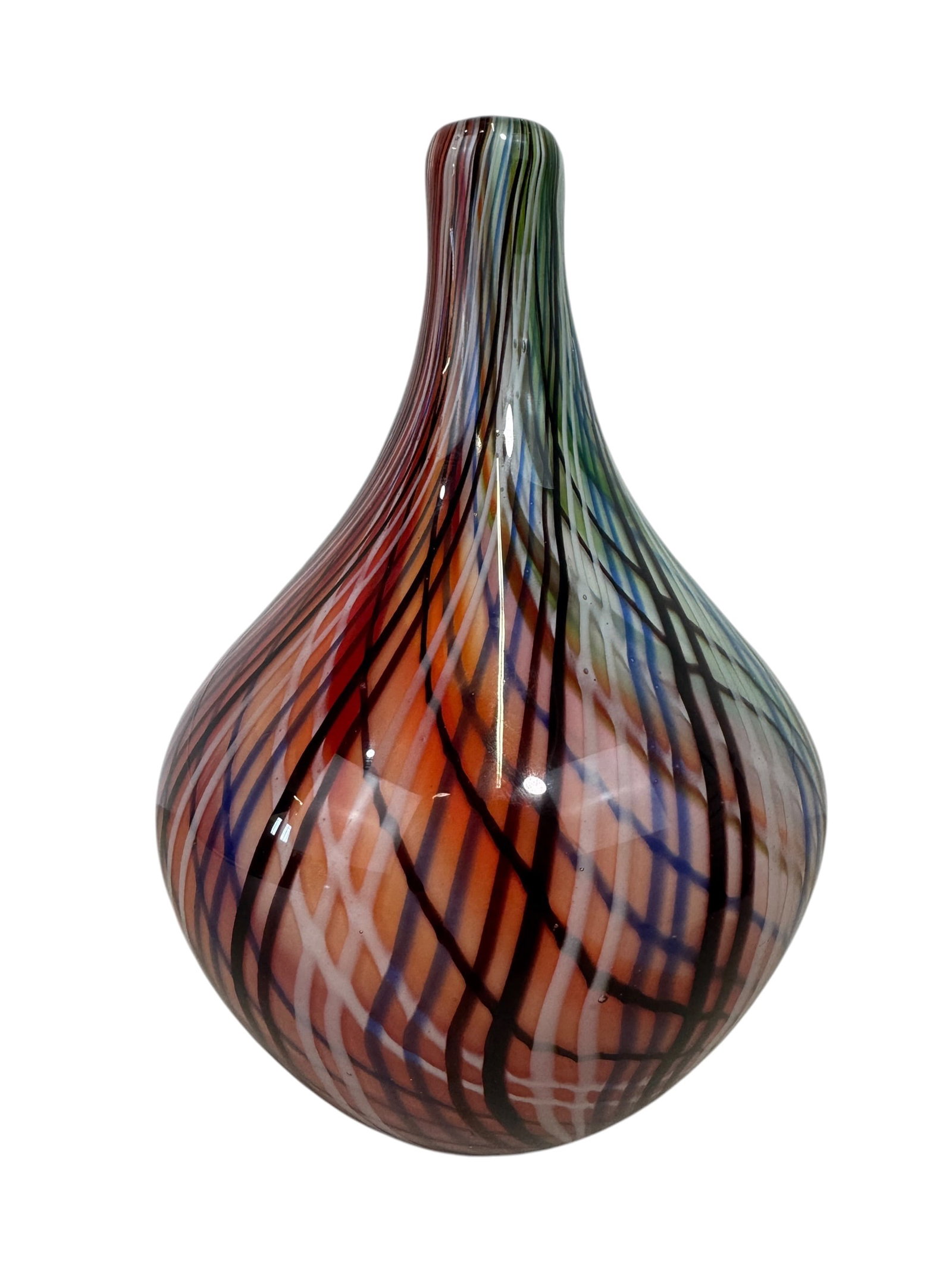 Heavy Dino Martens Murano Glass Swirl Vase: Photos are part of the decsription and should tell the whole story.