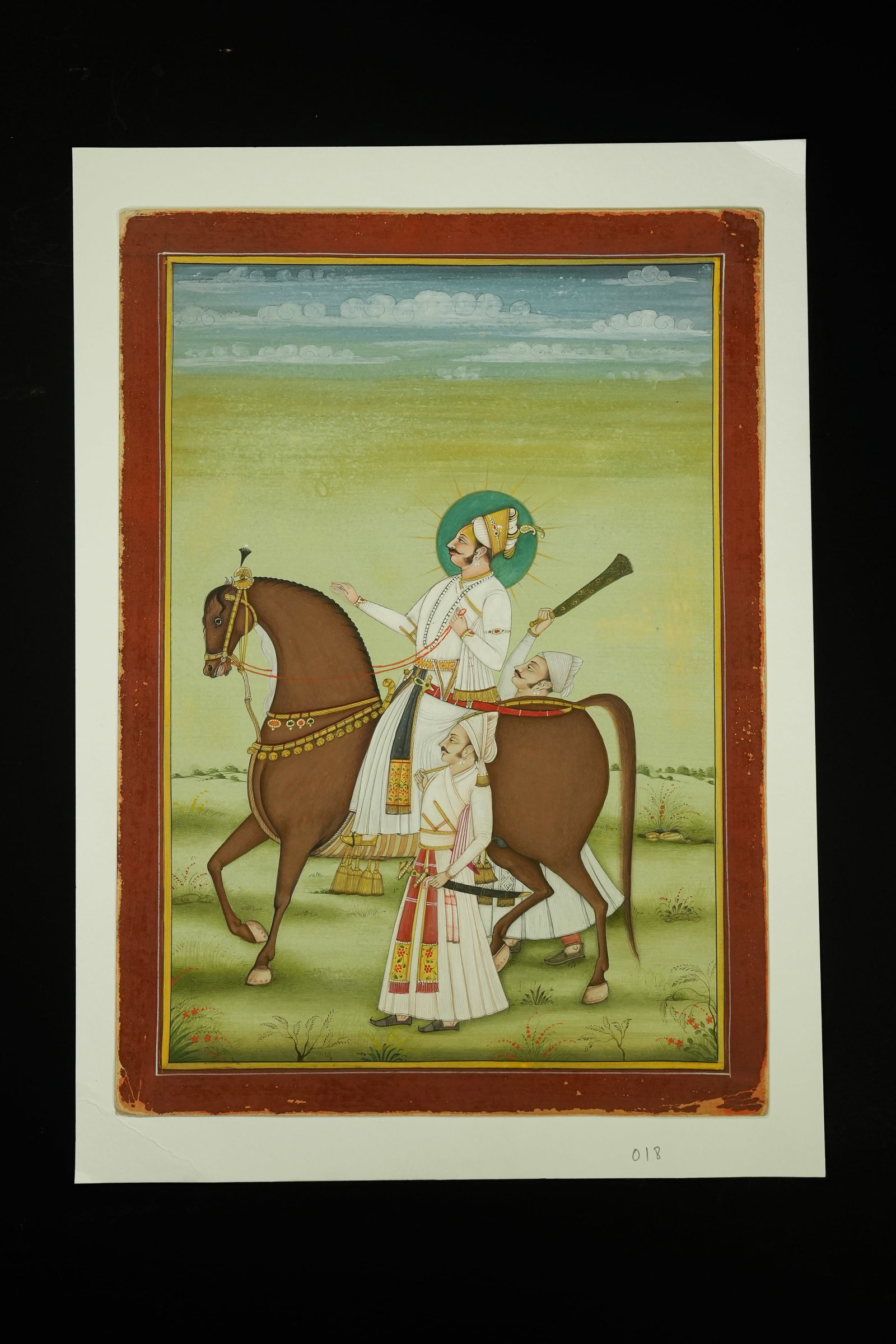 An Indian Mughal Equestrian Portrait of a Nobleman, 19th Century (1 of 1)