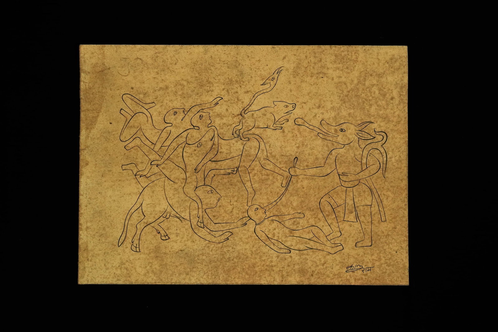 An Indian Folk Depiction of KaliÃ¢â‚¬â„¢s Triumph Over Chanda and Munda, After the Devi Mahatmya, Si (1 of 1)