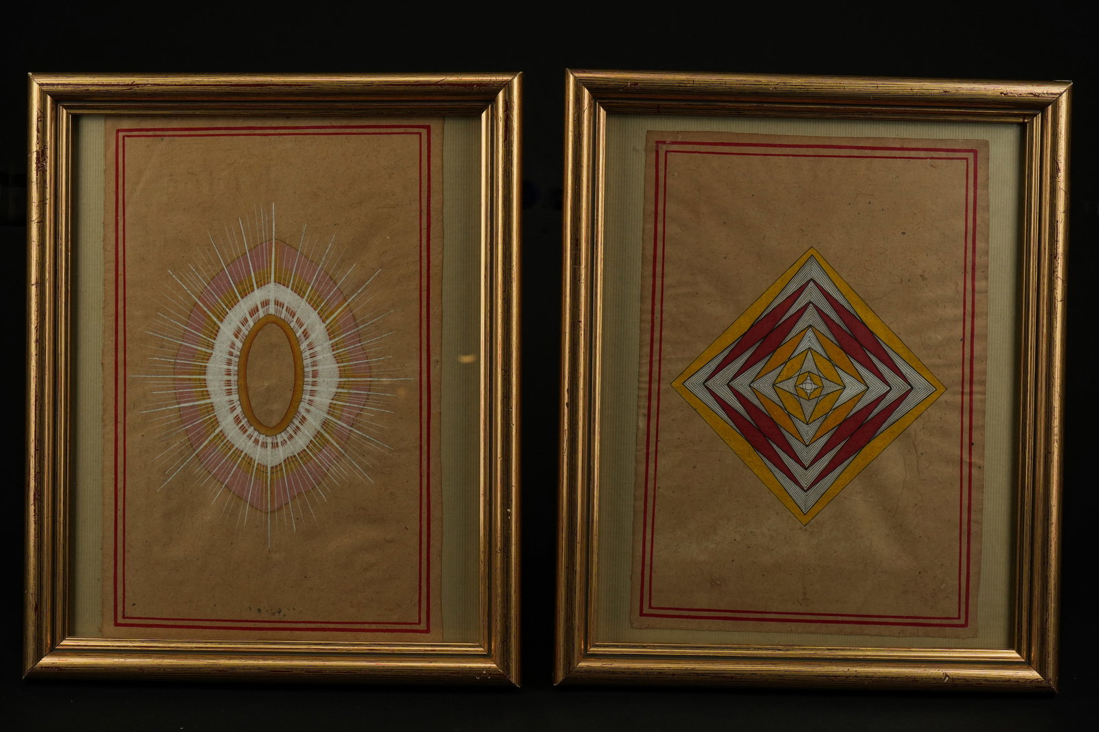 A Pair of Indian Tantric Abstract Compositions, 20th Century. (1 of 3)