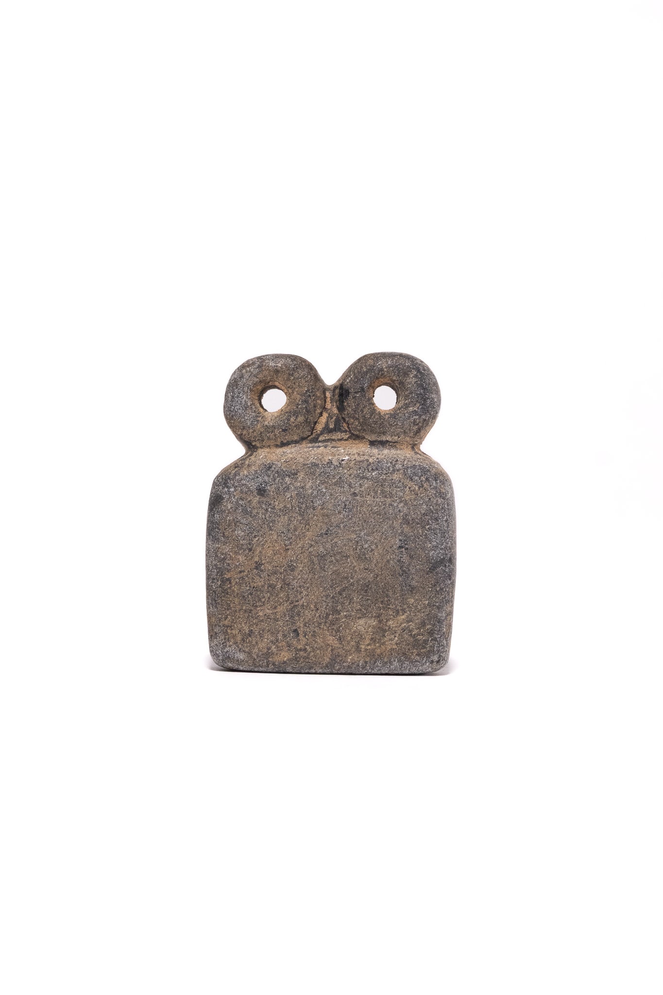 A MESOPOTAMIAN TELL BRAK CARVED STONE EYE IDOL (1 of 2)
