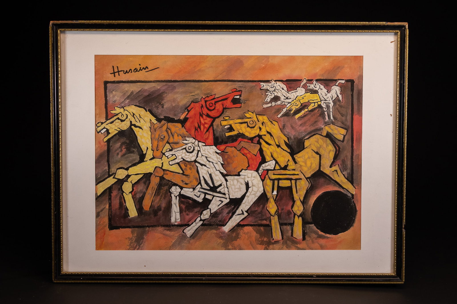 M.F. HUSAIN (INDIAN, 1915-2011), 'HORSES' (SIGNED). (1 of 2)